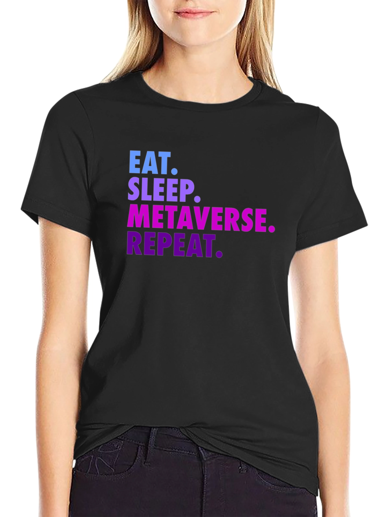 Eat Sleep Metaverse Repeat Graphic Tee