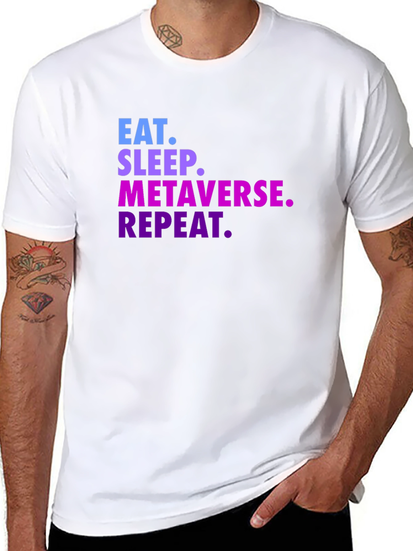 Eat Sleep Metaverse Repeat Graphic Tee