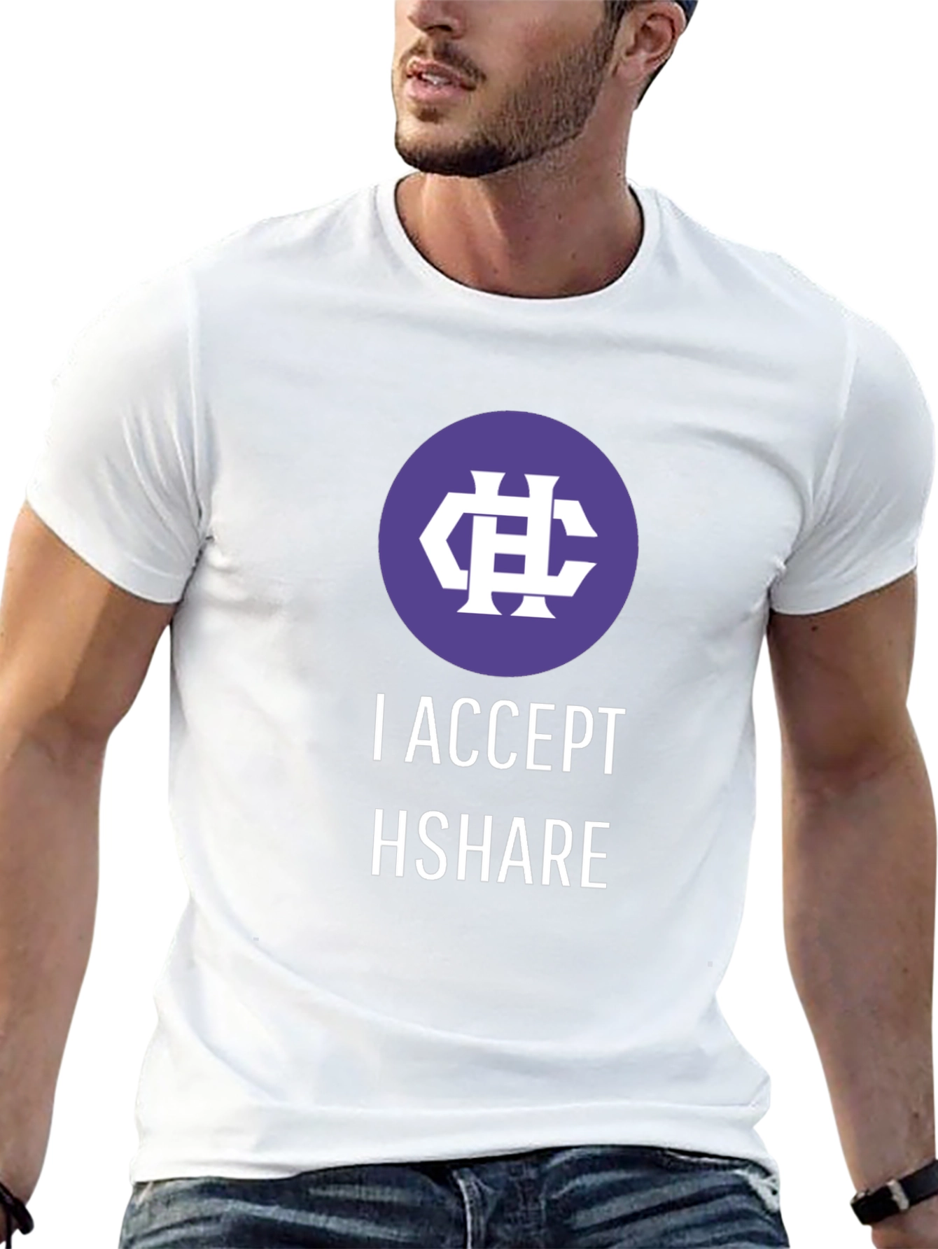 I Accept HShare Black T-Shirt - Crypto Currency