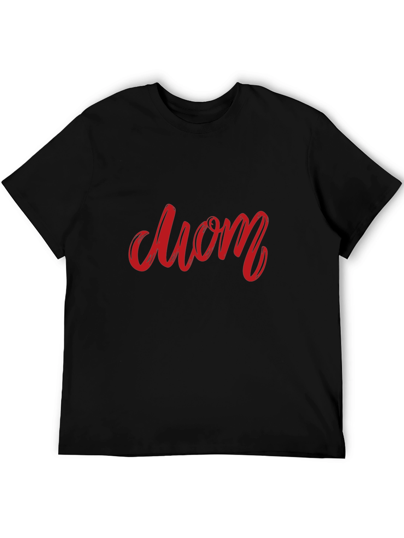 Red Mom Graphic Black T-Shirt