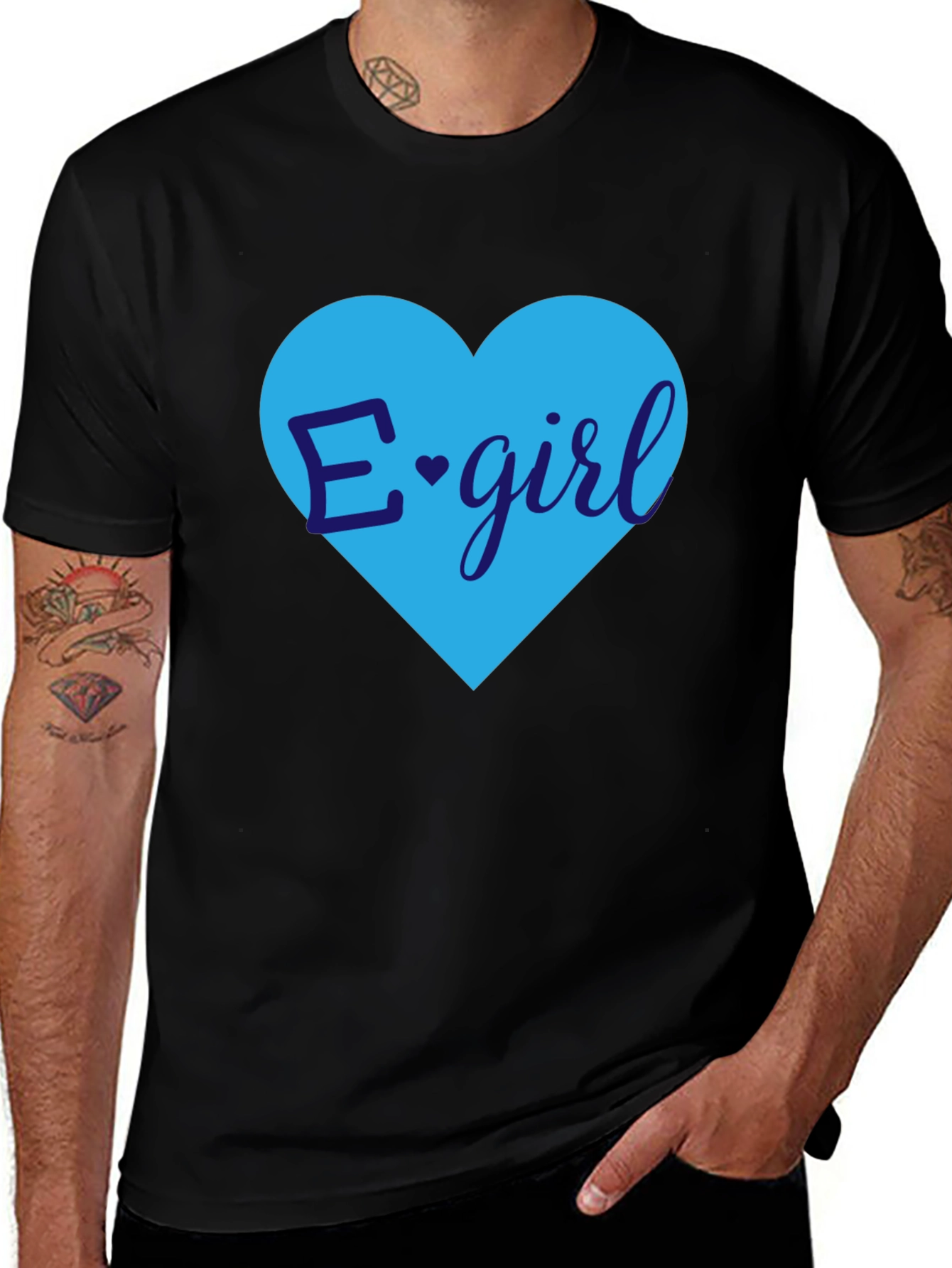 E-Girl Heart Graphic Tee - Trendy Casual Top