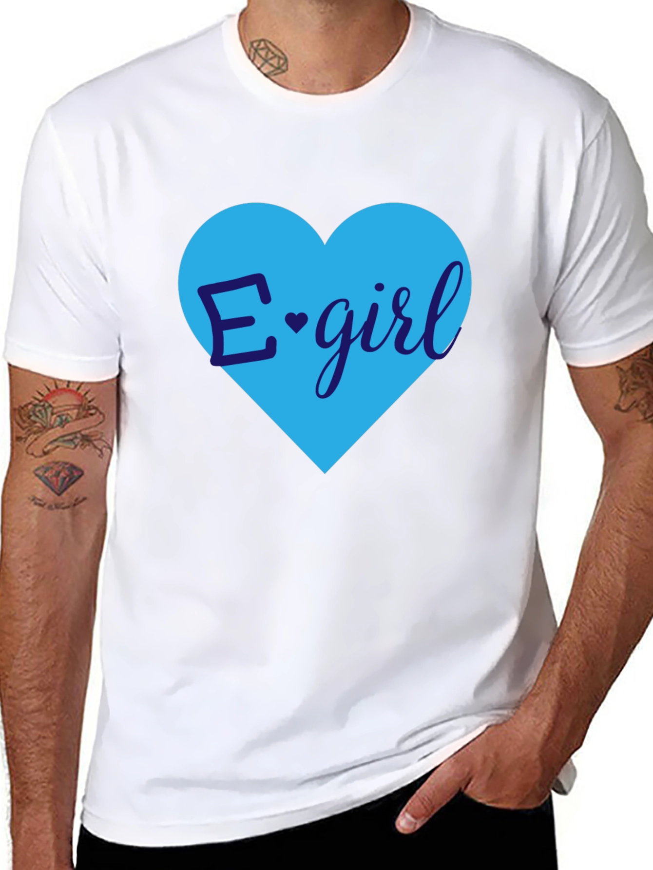 E-Girl Heart Graphic Tee - Trendy Casual Top