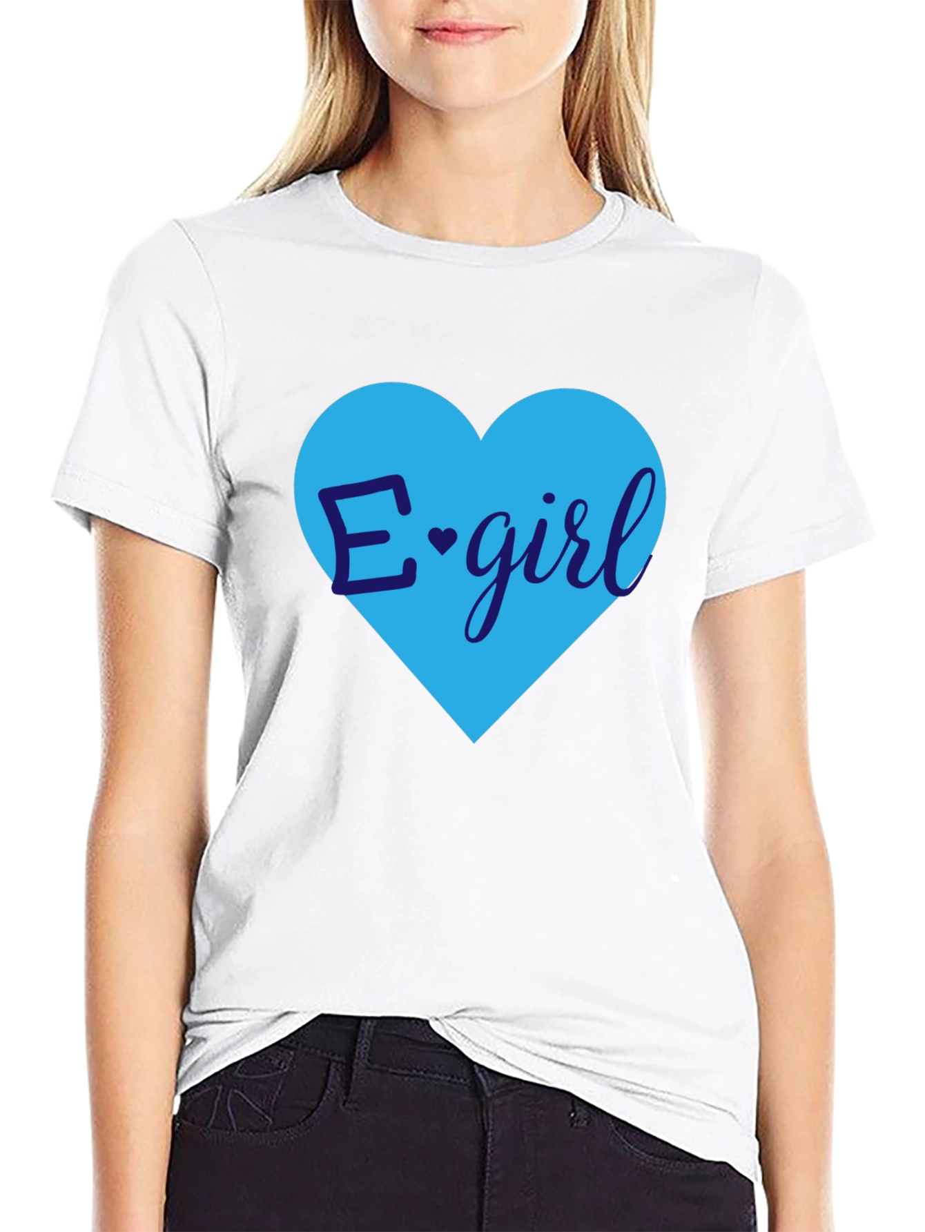 E-Girl Heart Graphic Tee - Trendy Casual Top