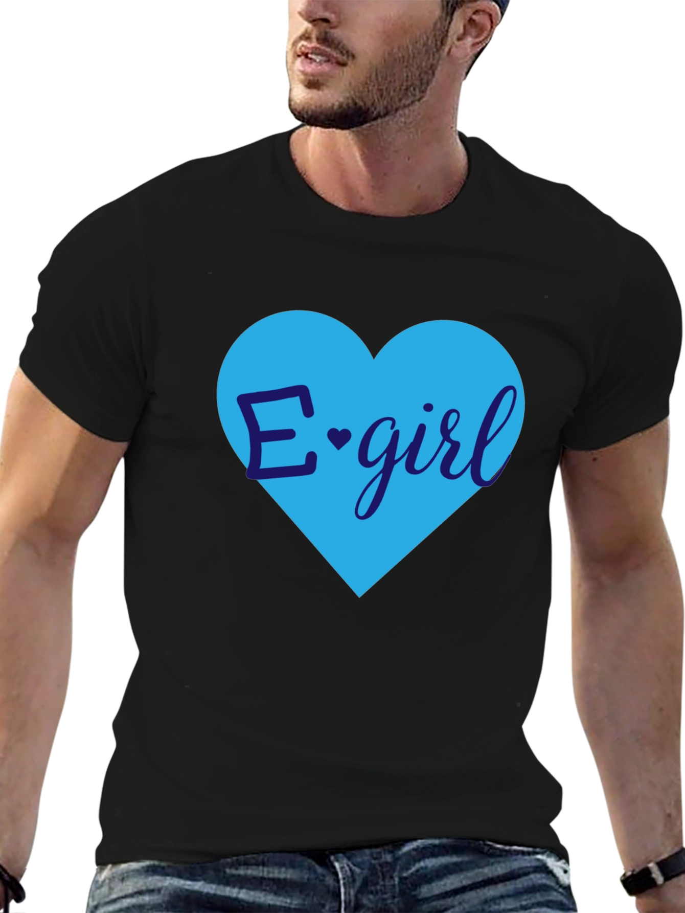 E-Girl Heart Graphic Tee - Trendy Casual Top