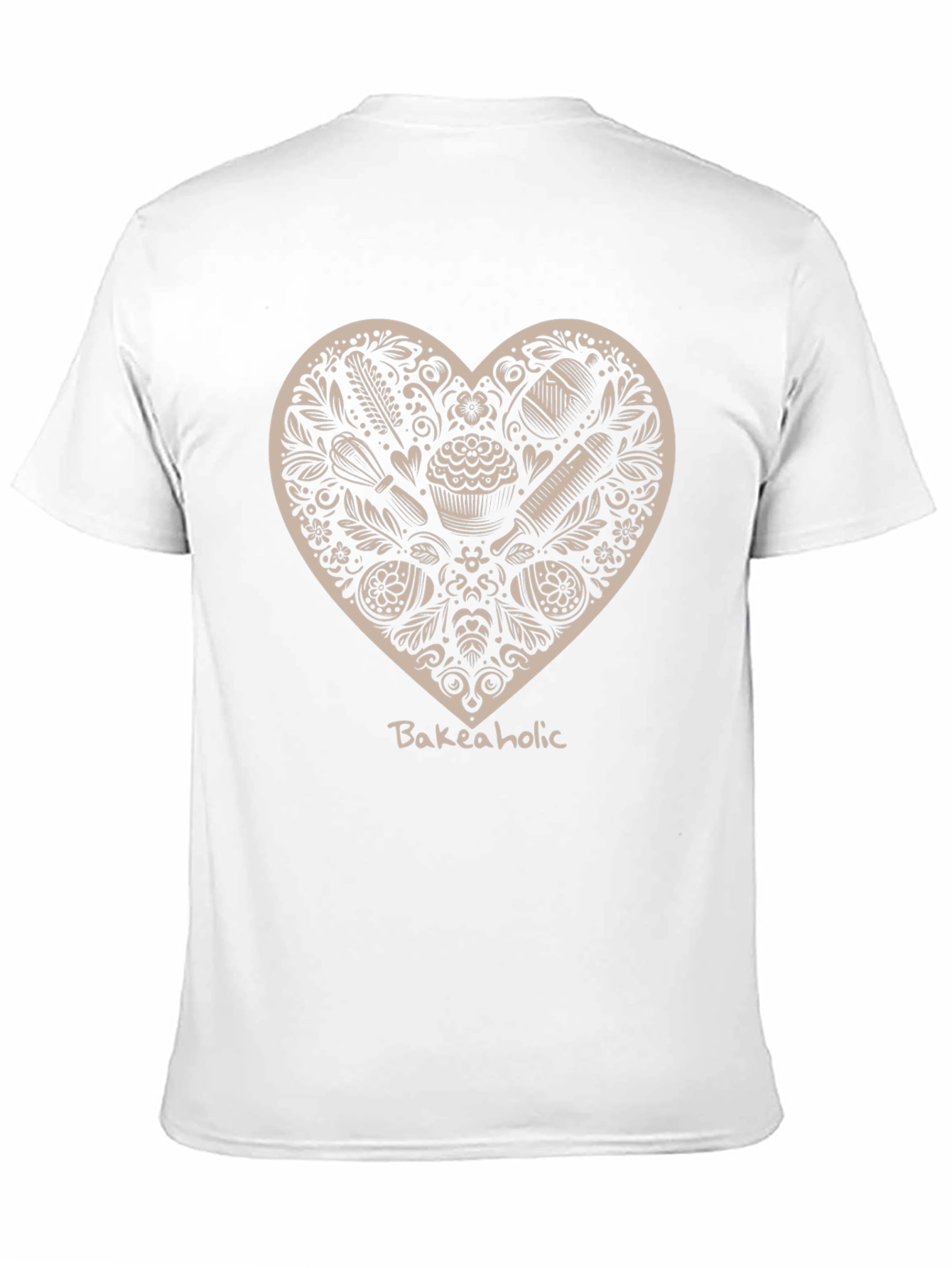 Bakeaholic Heart Graphic T-Shirt - Black