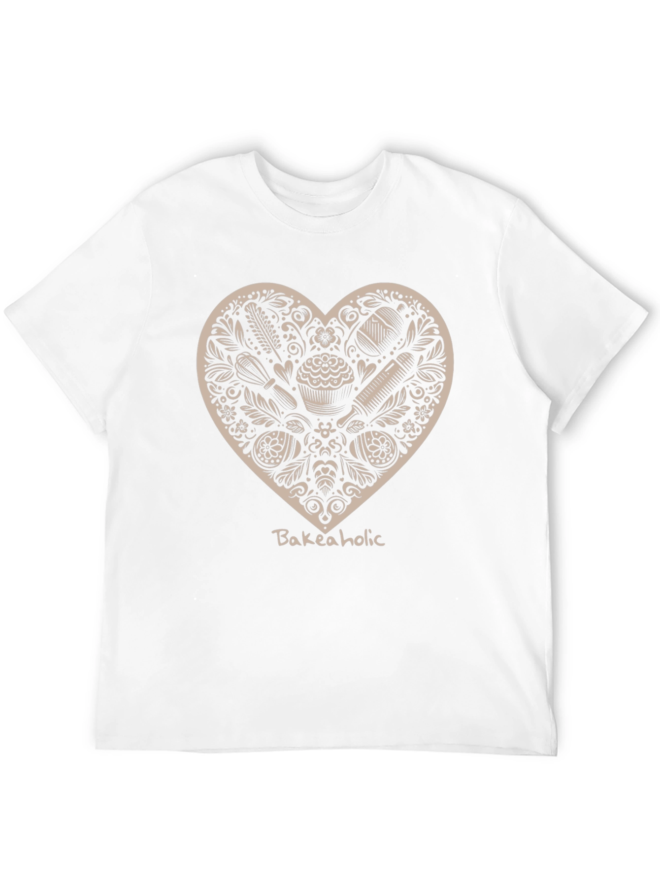 Bakeaholic Heart Graphic T-Shirt - Black