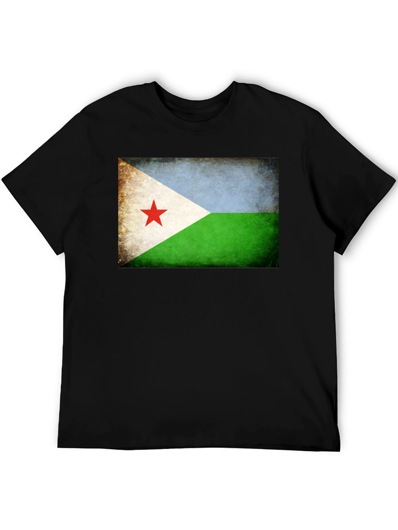 Djibouti Flag T-Shirt - Black Crew Neck Tee