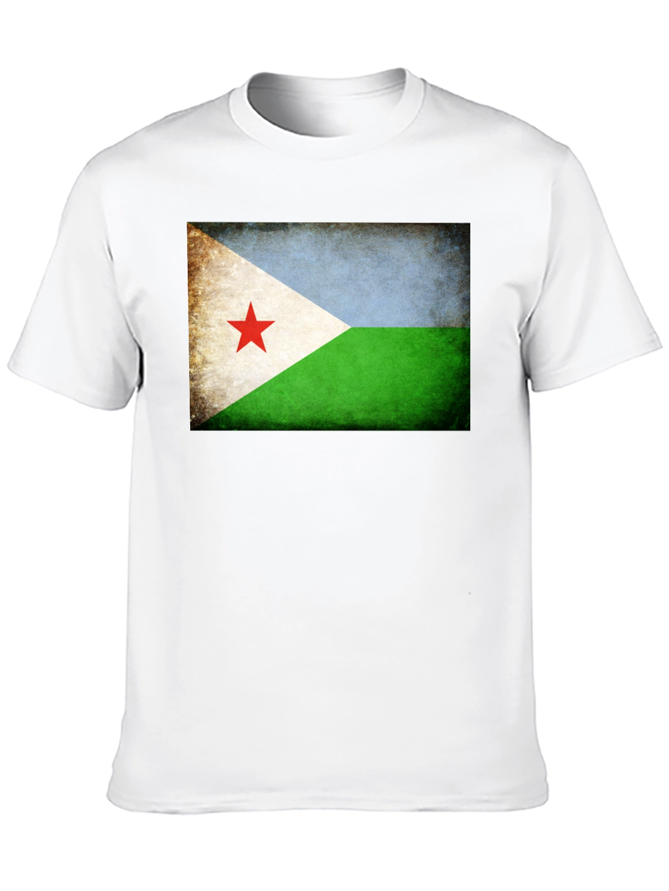 Djibouti Flag T-Shirt - Black Crew Neck Tee