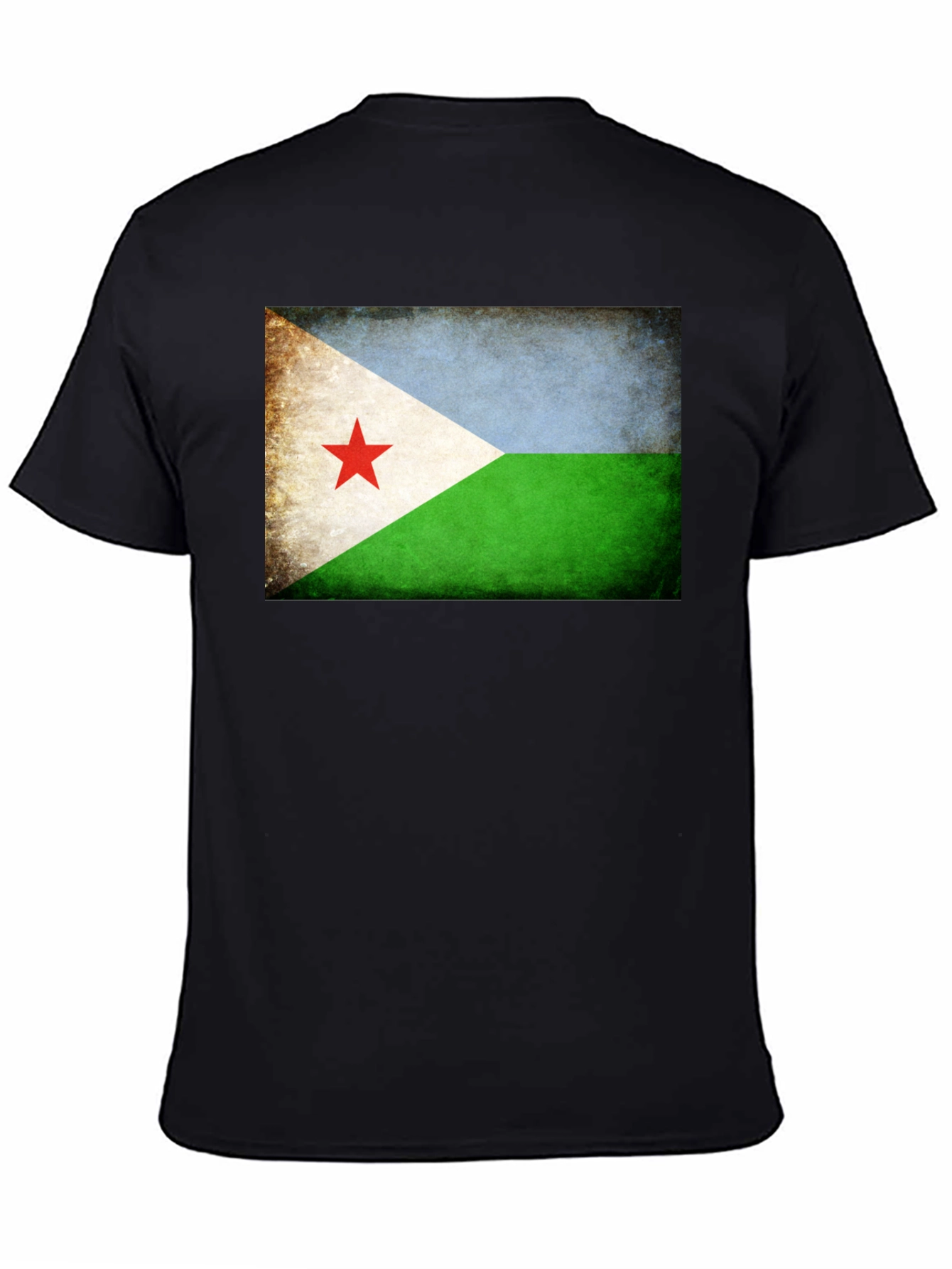 Djibouti Flag T-Shirt - Black Crew Neck Tee