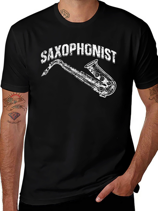 Saxophonist Graphic T-Shirt - Black