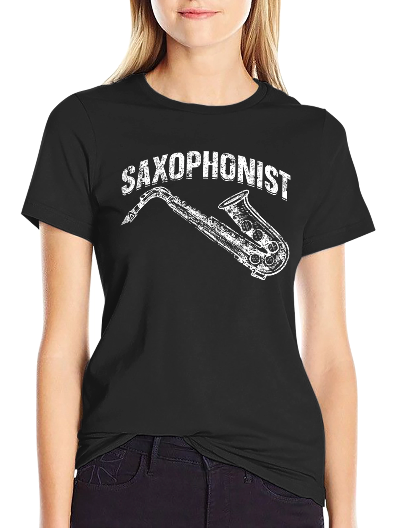 Saxophonist Graphic T-Shirt - Black