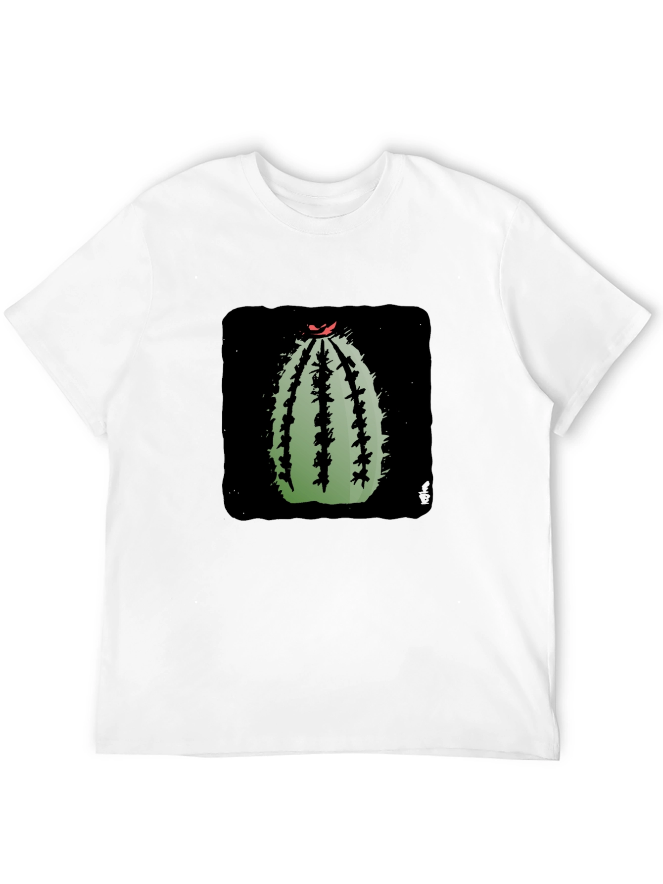 Cactus Graphic Print Black T-Shirt