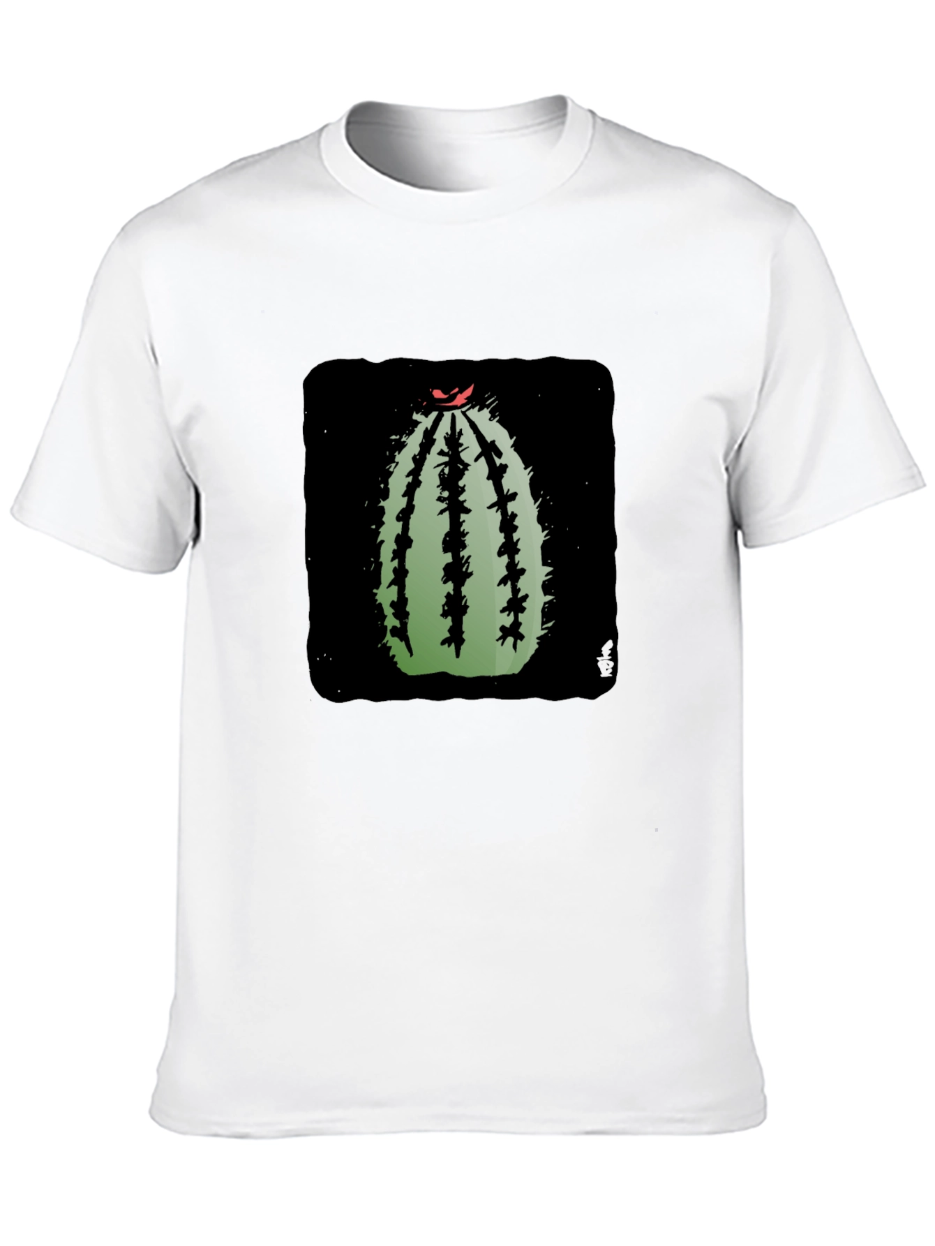 Cactus Graphic Print Black T-Shirt