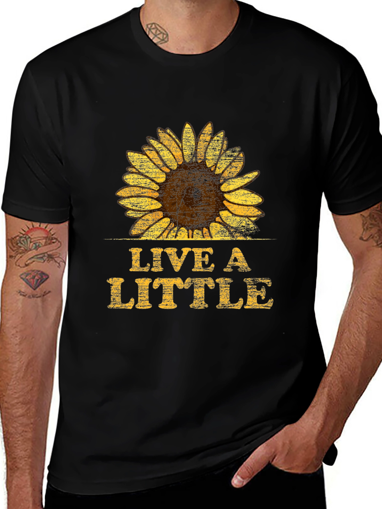 Live A Little Sunflower Graphic T-Shirt - Unisex