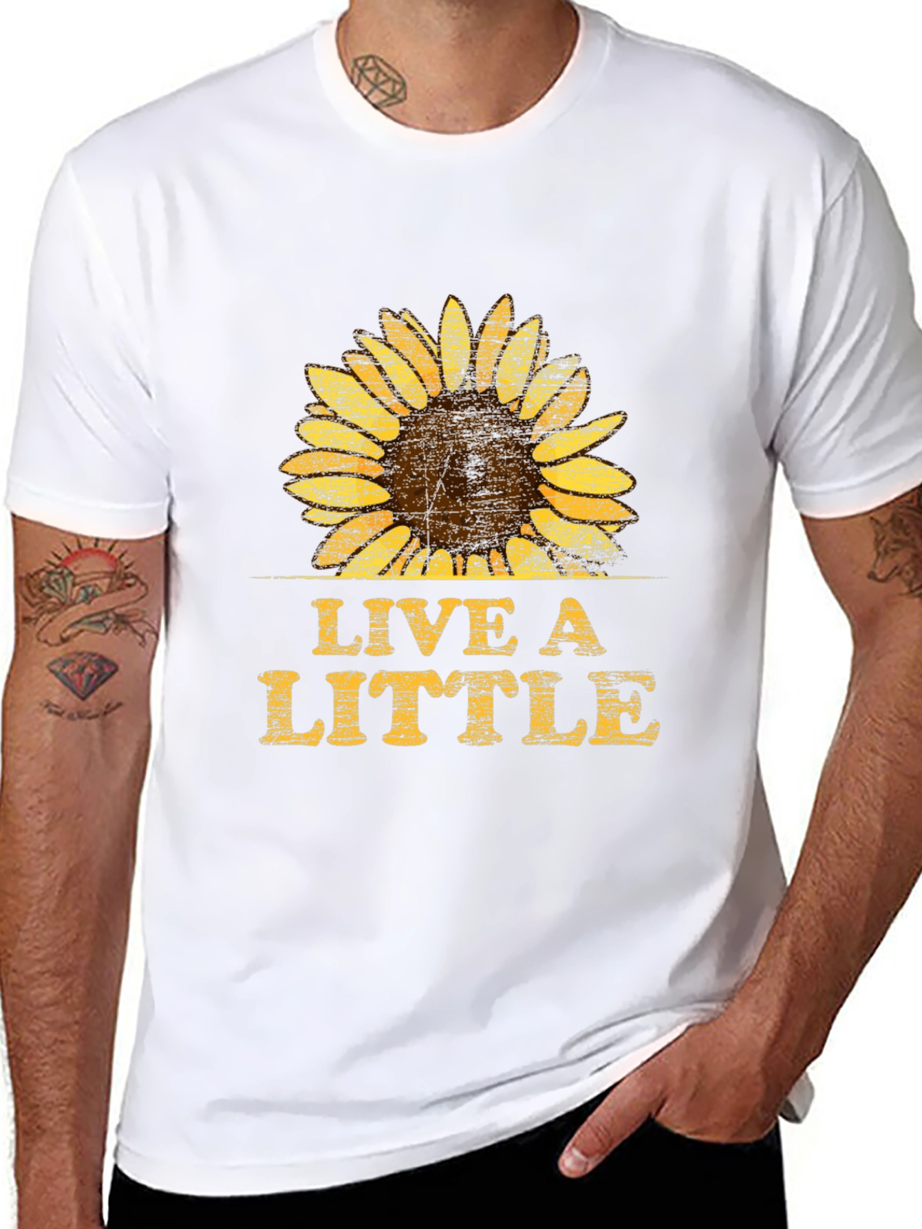 Live A Little Sunflower Graphic T-Shirt - Unisex