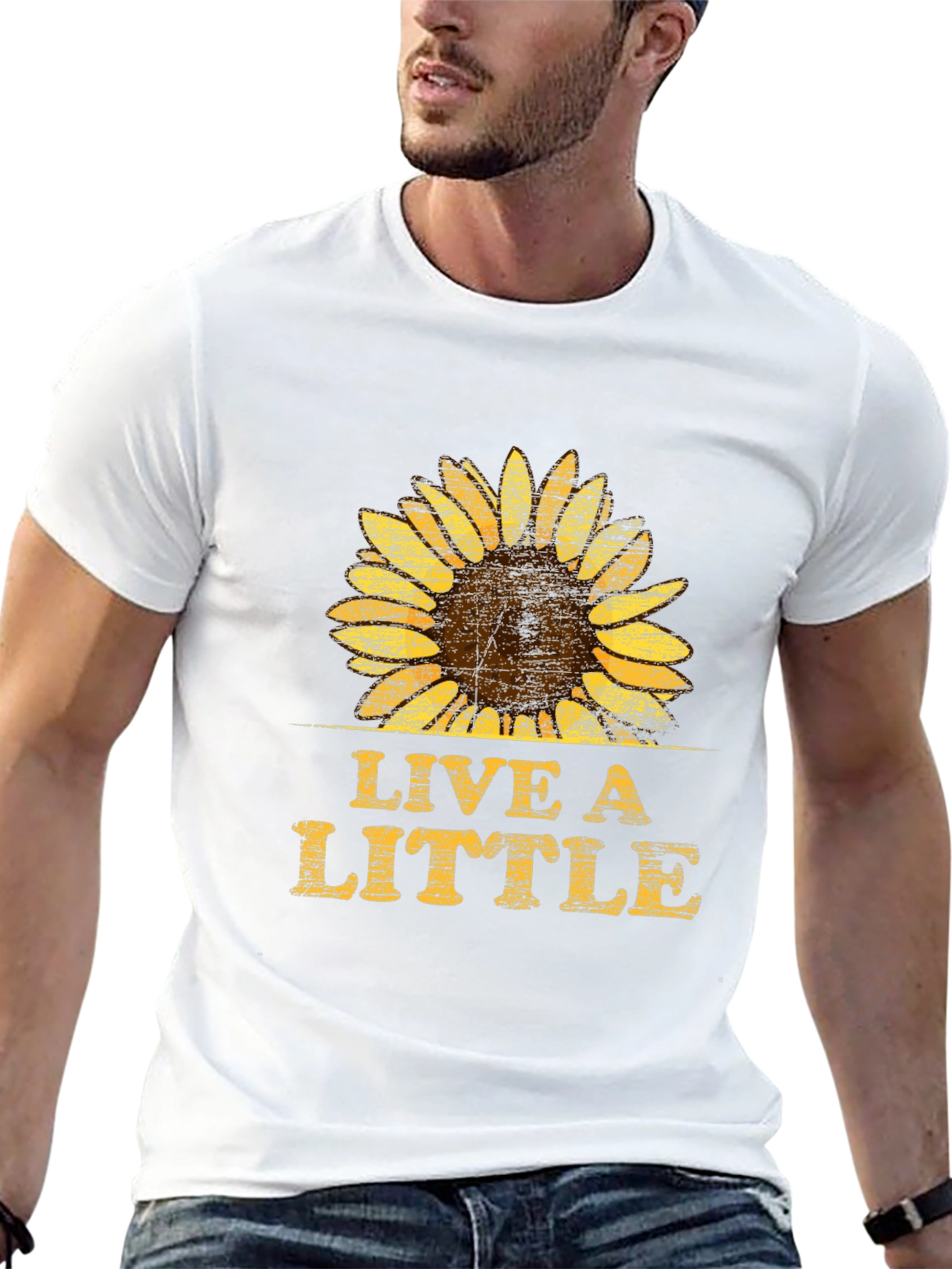 Live A Little Sunflower Graphic T-Shirt - Unisex