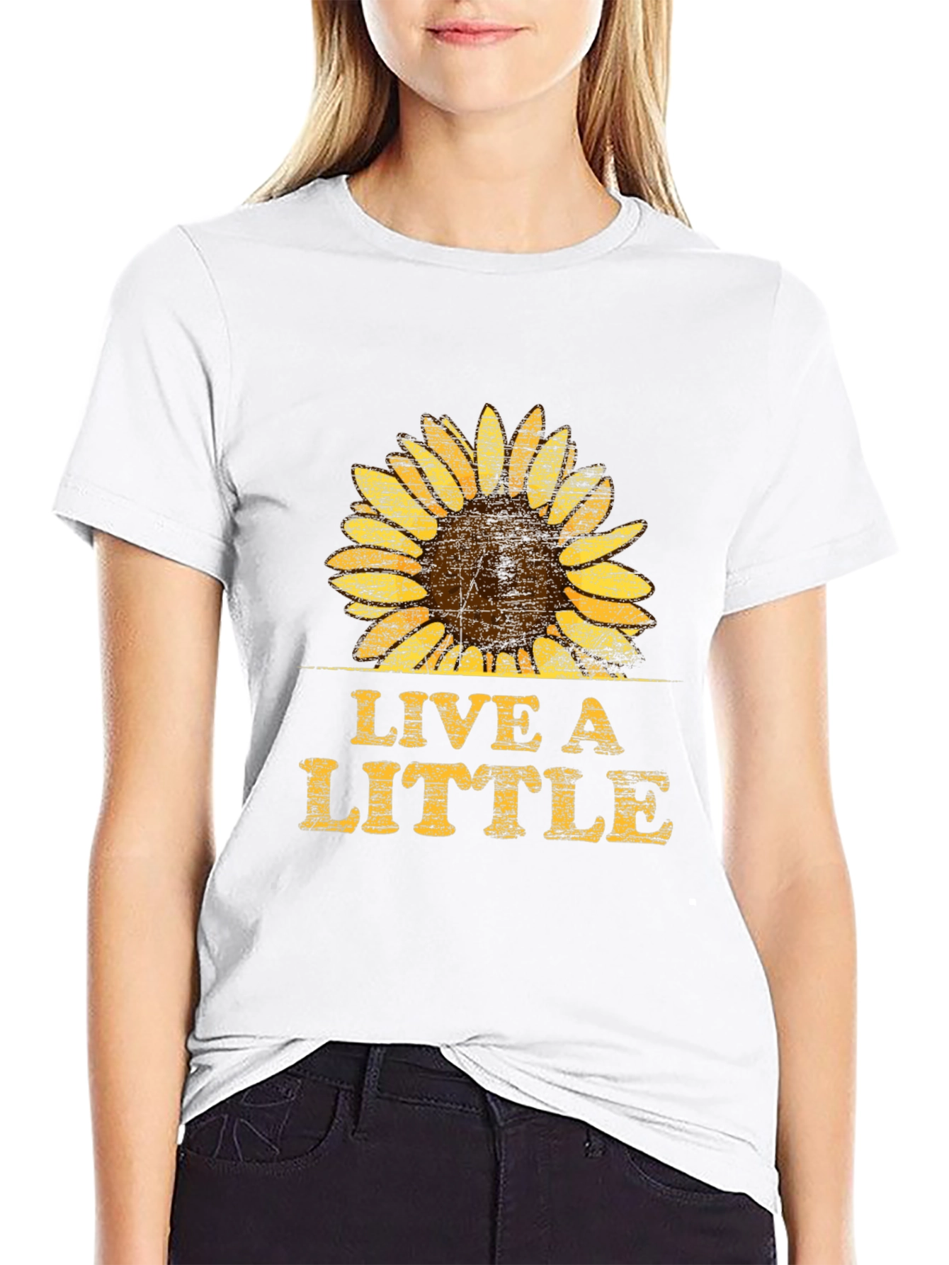 Live A Little Sunflower Graphic T-Shirt - Unisex