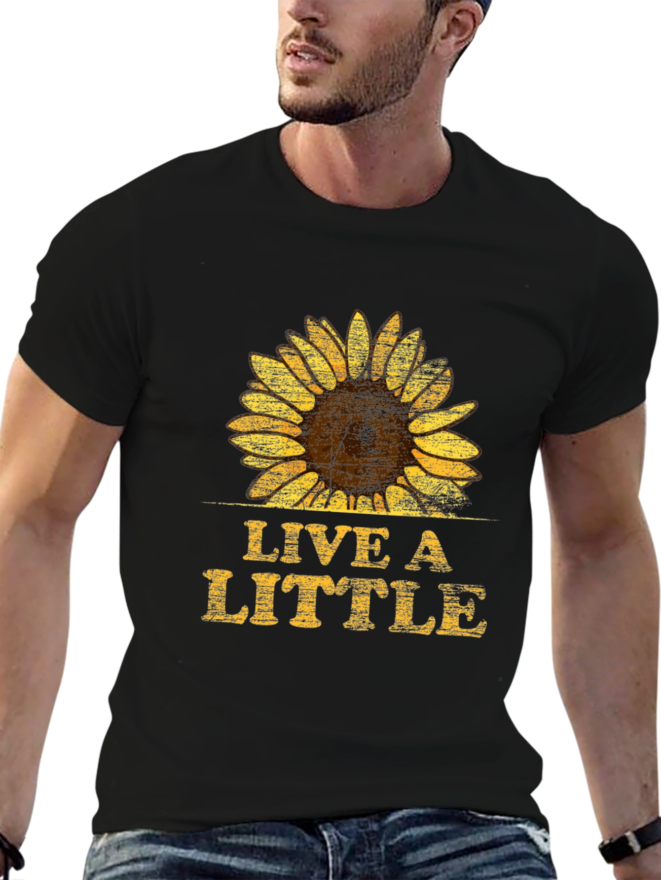 Live A Little Sunflower Graphic T-Shirt - Unisex