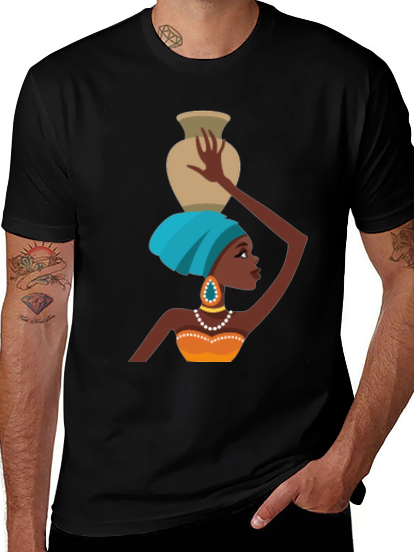 Vibrant African Woman Graphic T-Shirt
