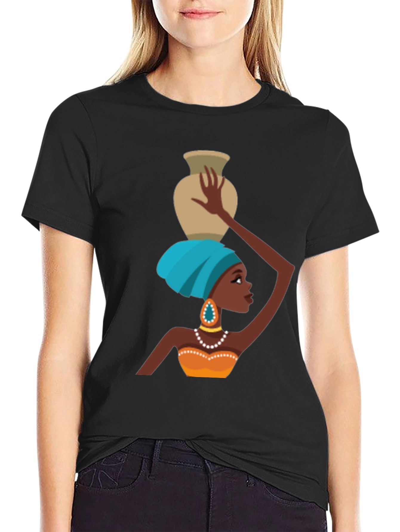 Vibrant African Woman Graphic T-Shirt