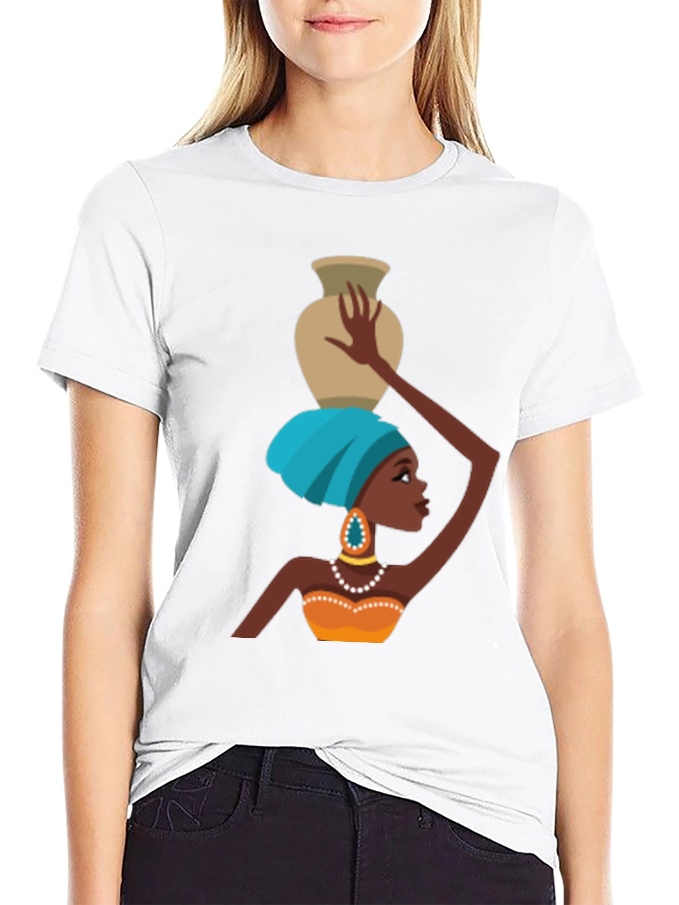 Vibrant African Woman Graphic T-Shirt