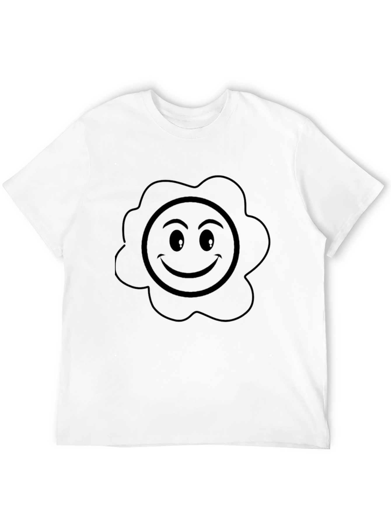 Smiley Face T-Shirt - Black Casual Tee