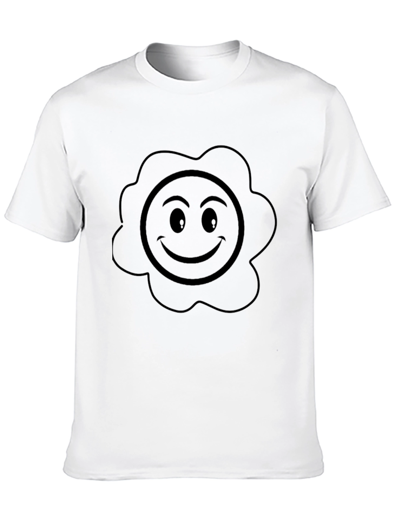 Smiley Face T-Shirt - Black Casual Tee