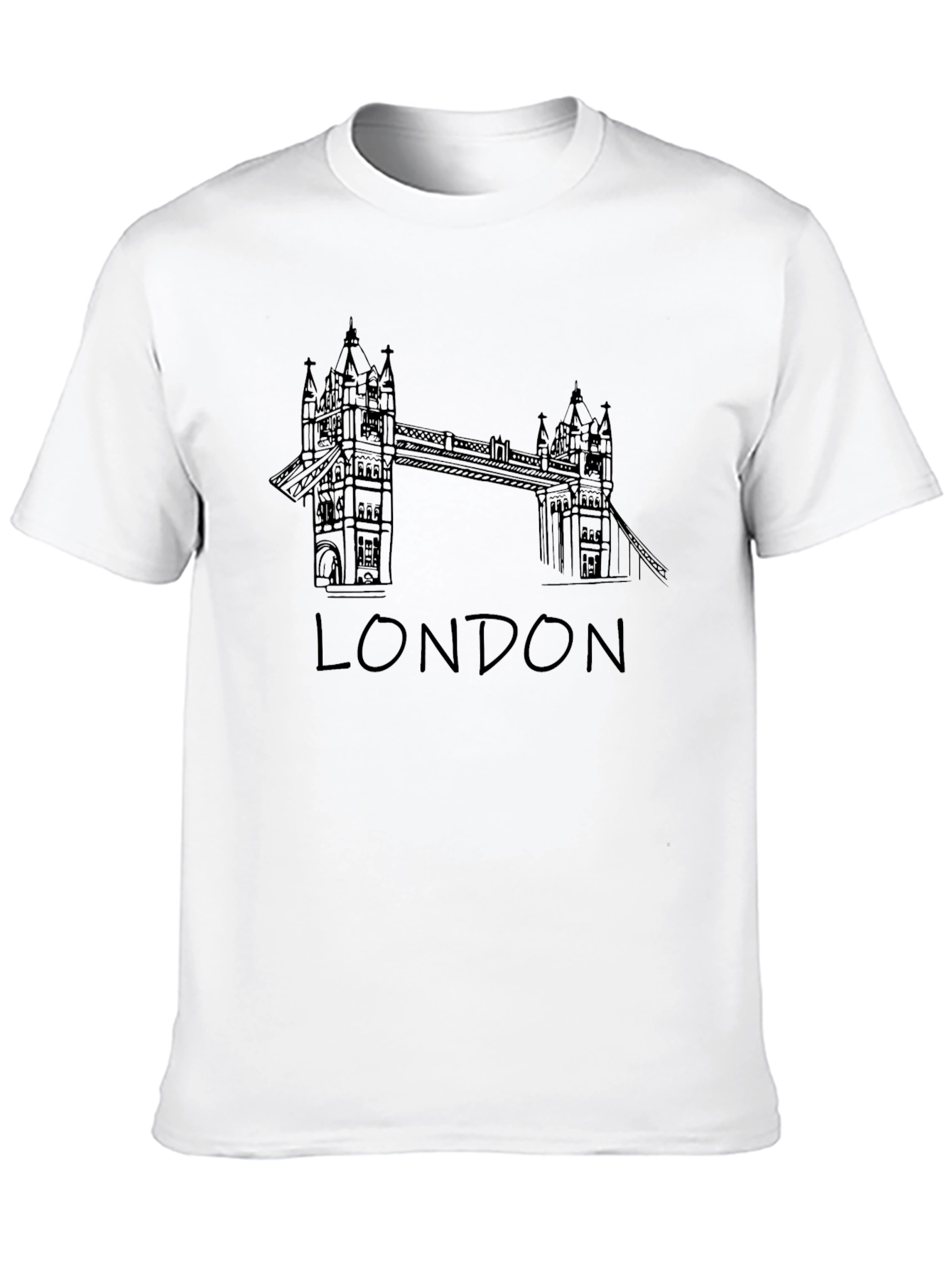 London Bridge Graphic Tee - Black Crew Neck