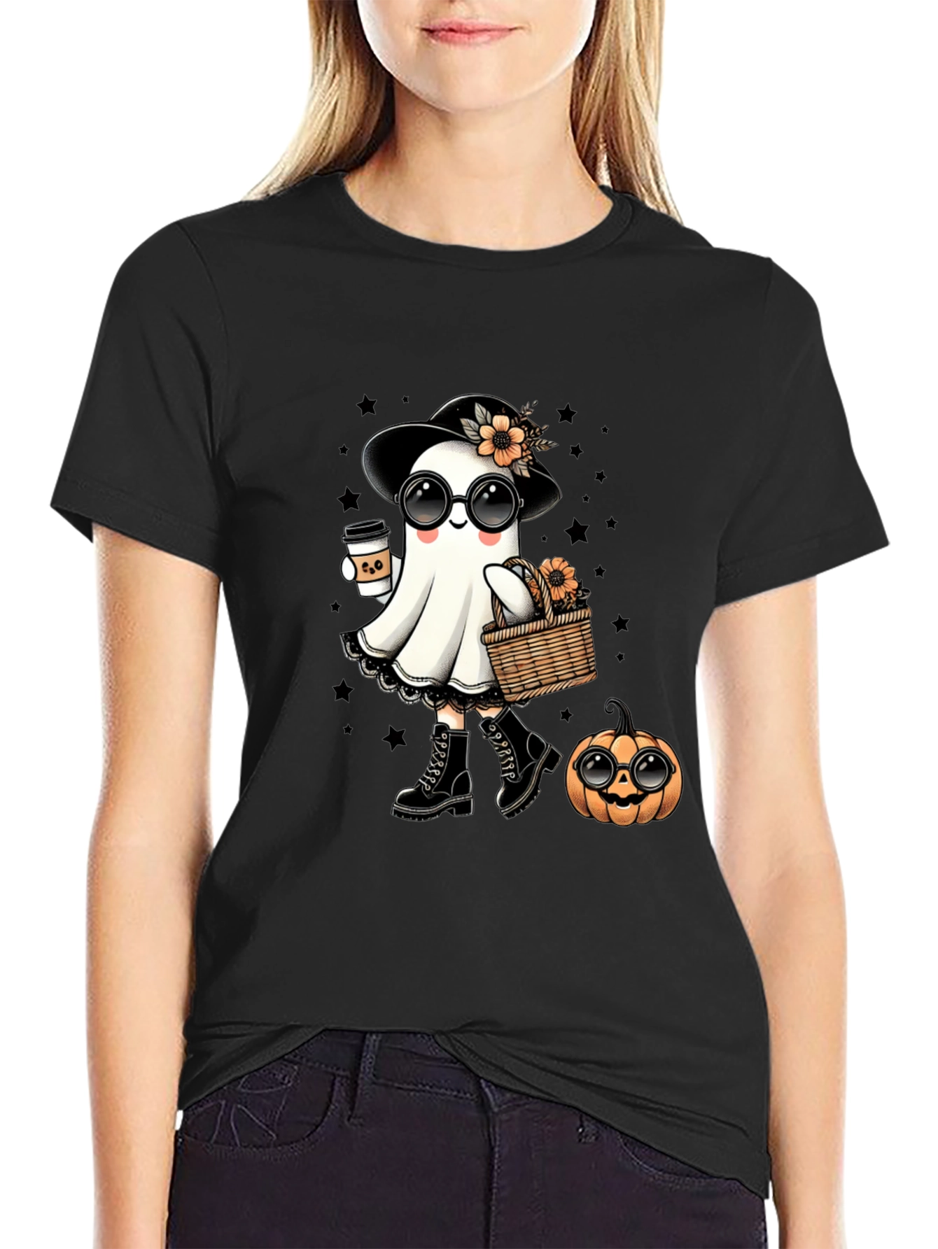 Ghostly Halloween Tee - Cute Spooky Season