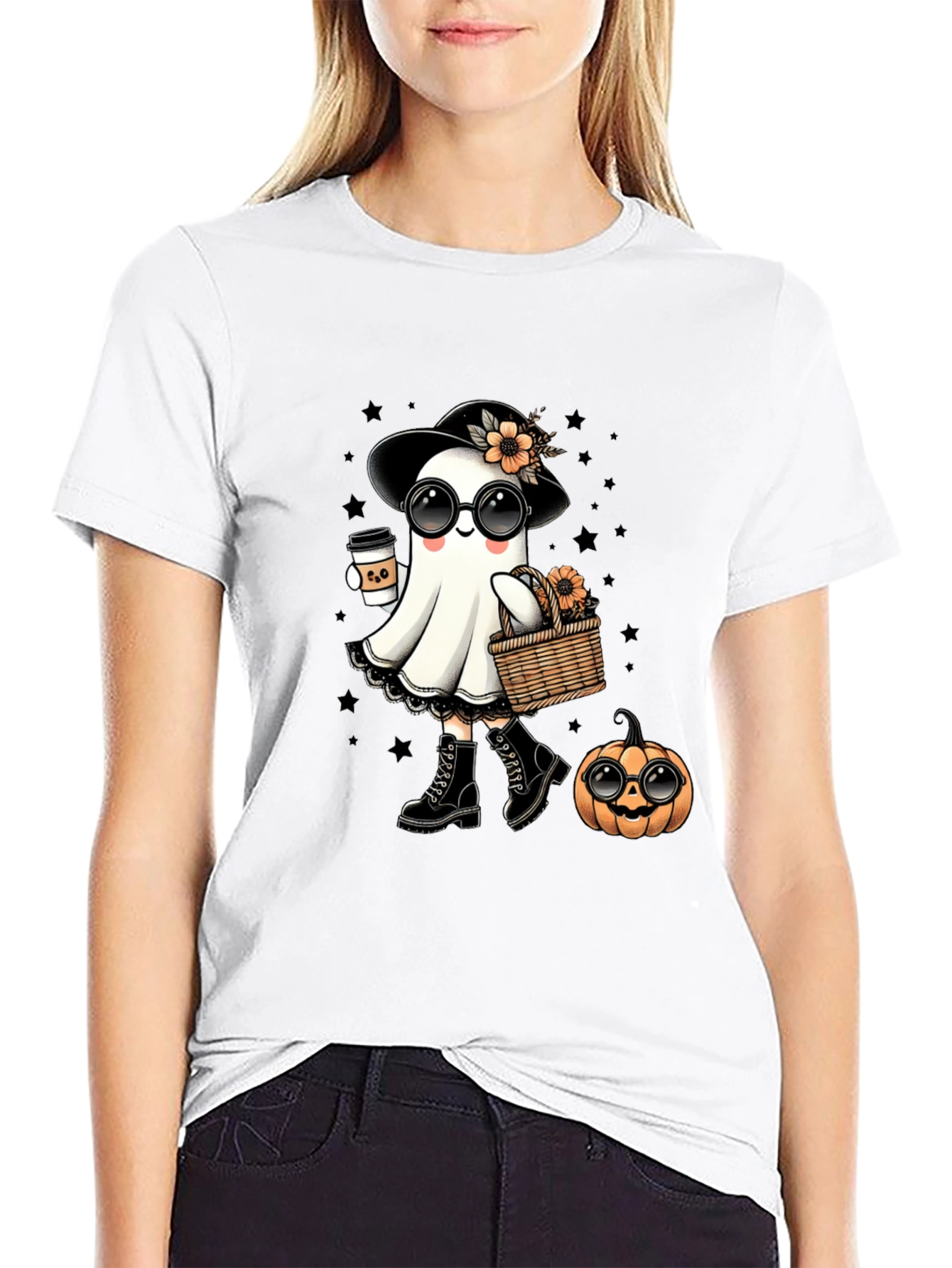 Ghostly Halloween Tee - Cute Spooky Season