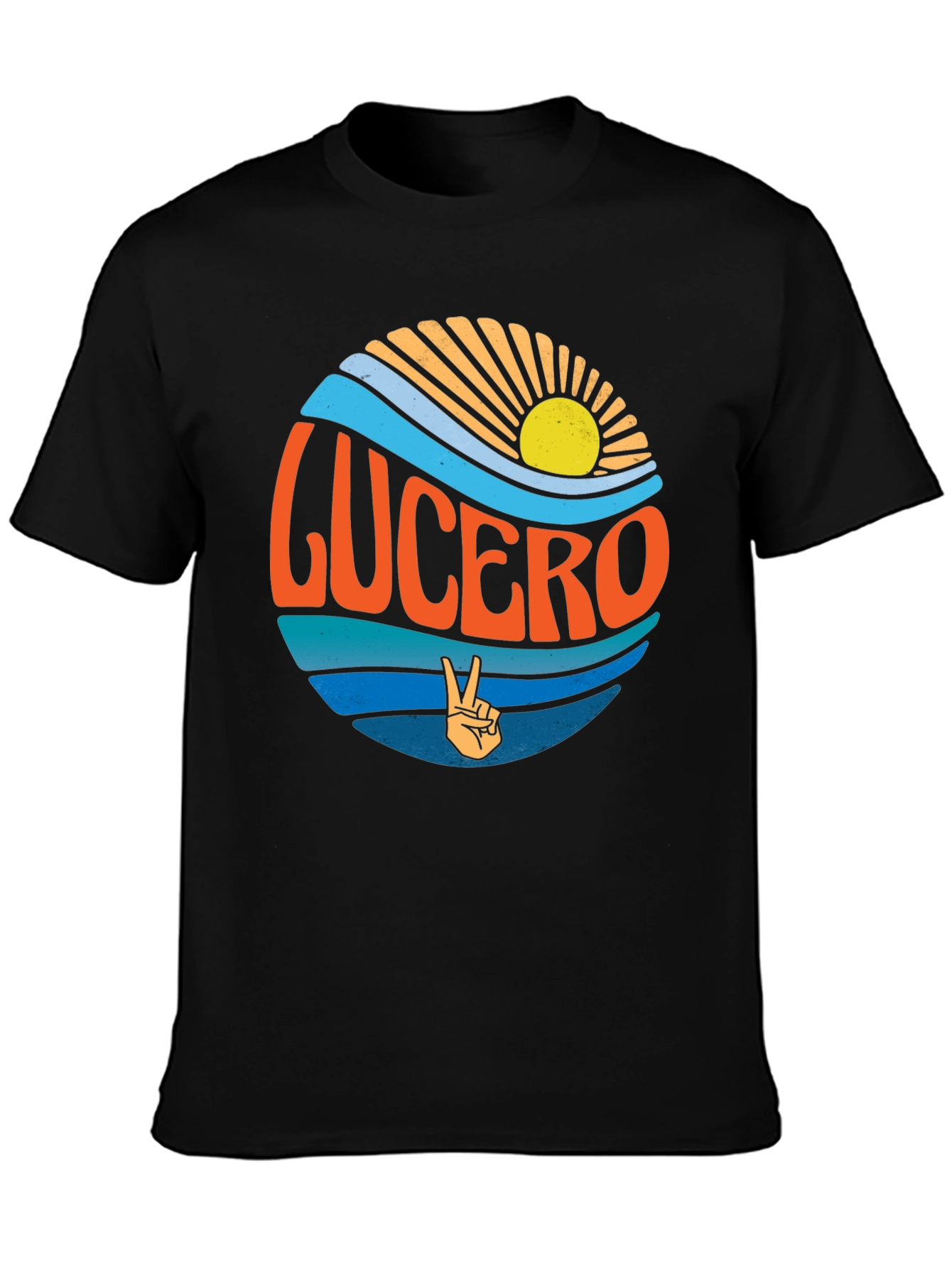 Lucero Band T-Shirt - Retro Sun & Waves Design