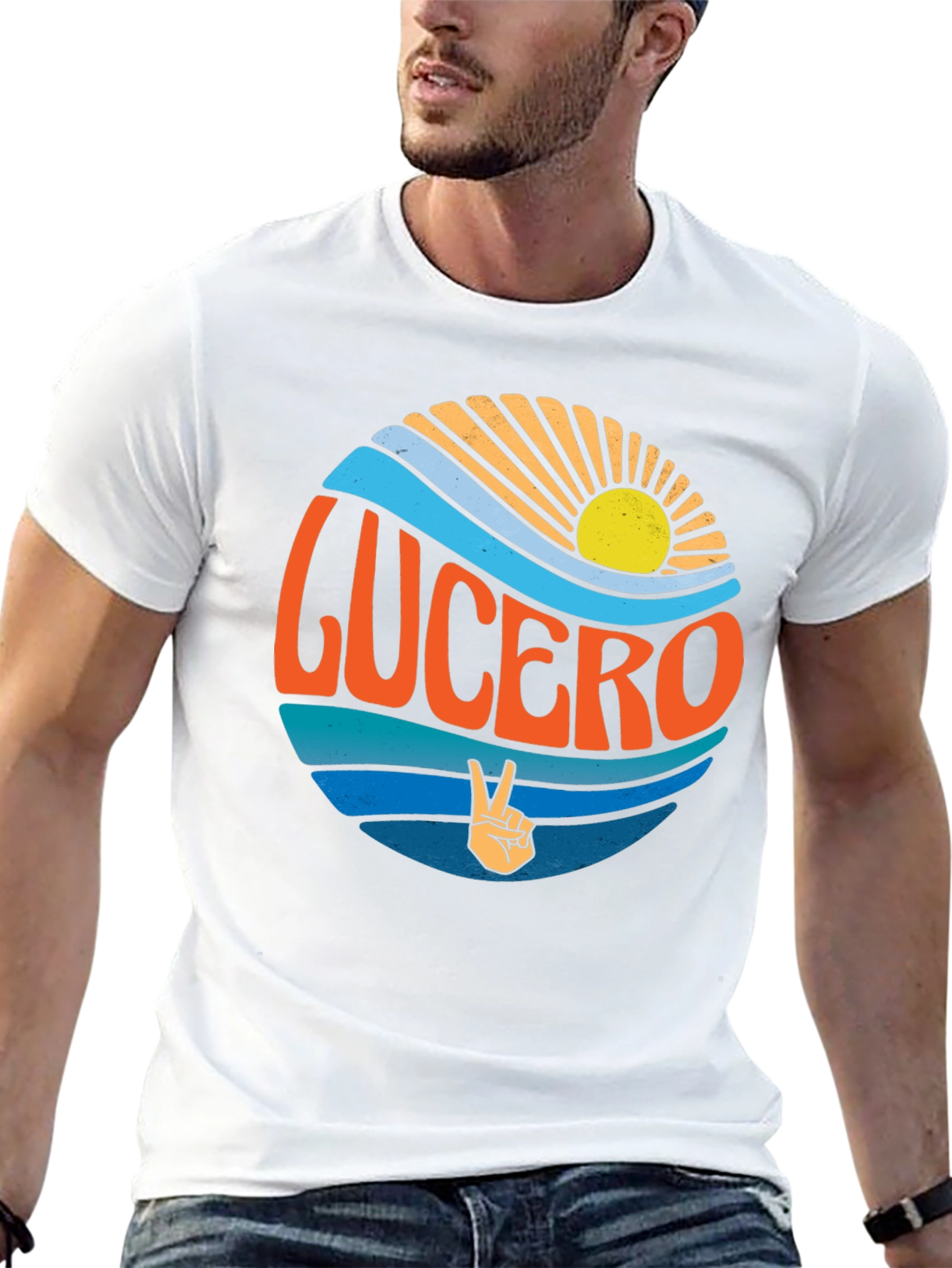 Lucero Band T-Shirt - Retro Sun & Waves Design