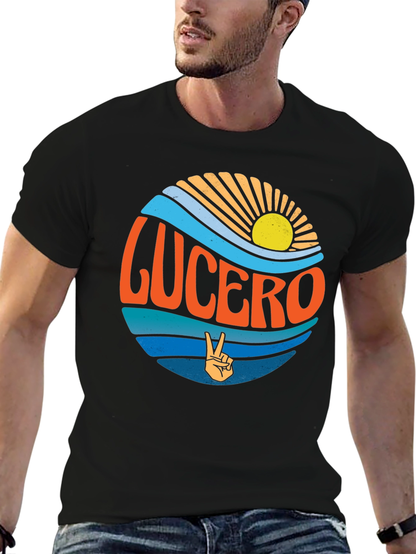 Lucero Band T-Shirt - Retro Sun & Waves Design