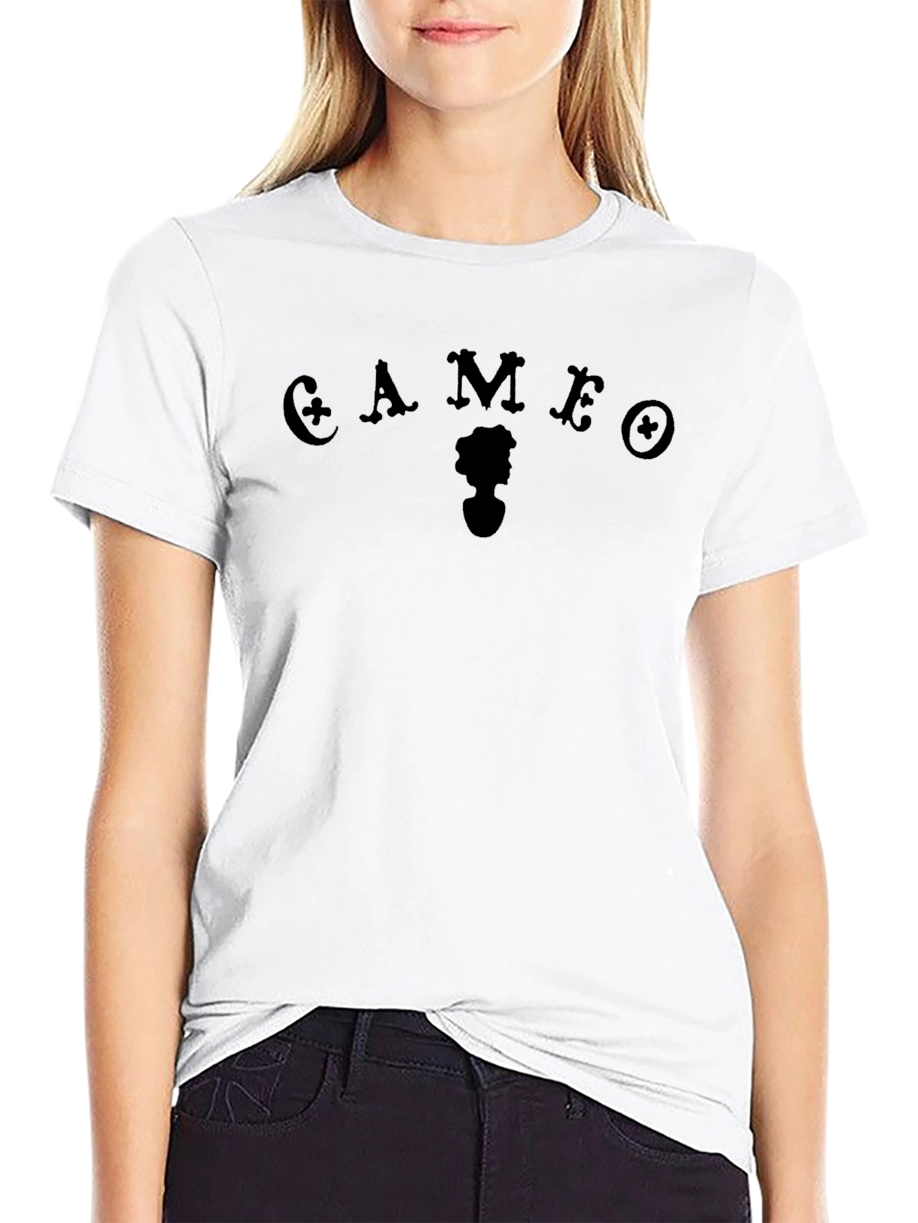 Cameo Graphic Tee - Stylish Crew Neck T-Shirt