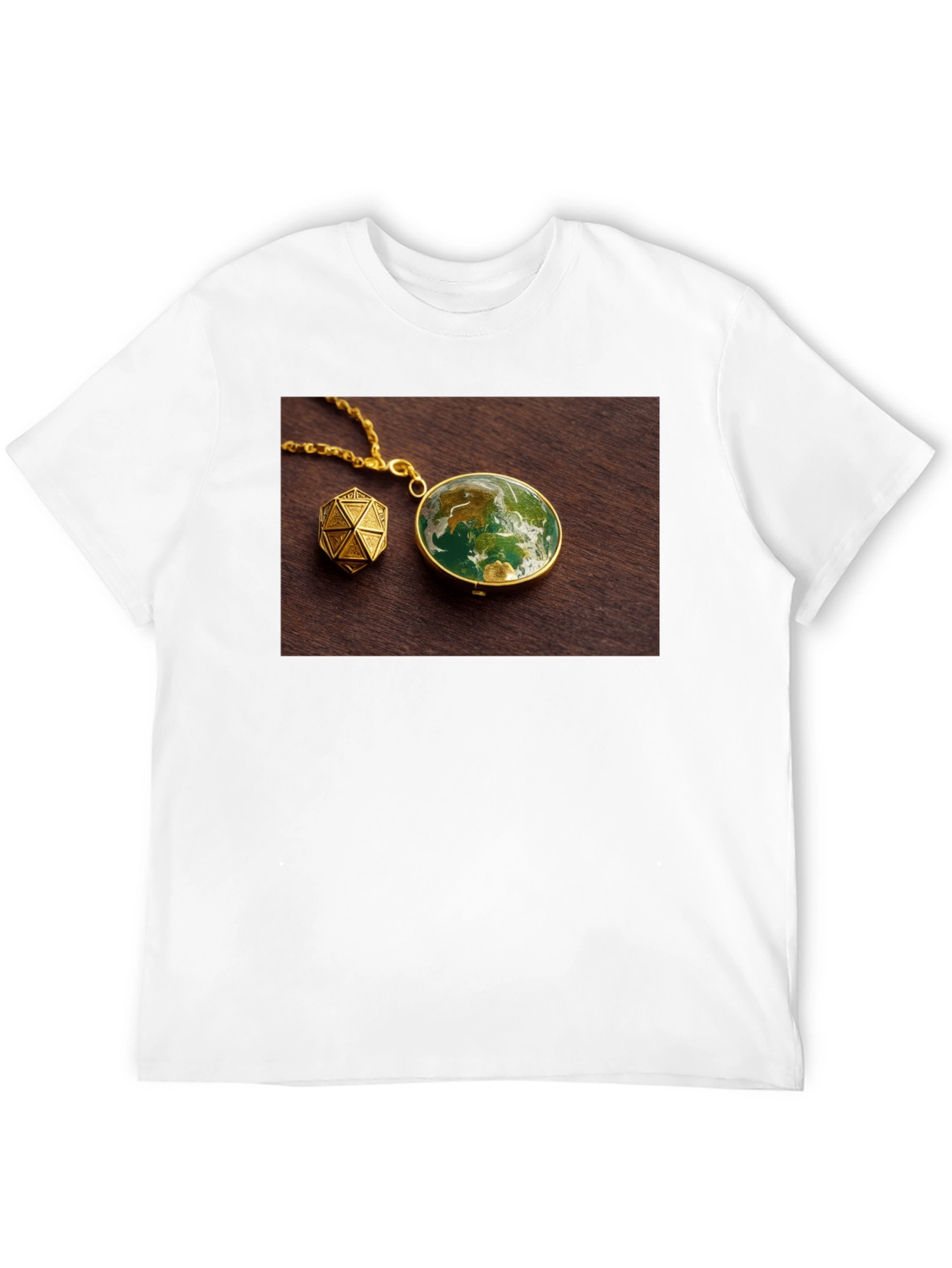 Earth Globe Pendant Graphic Tee - Unique Design!