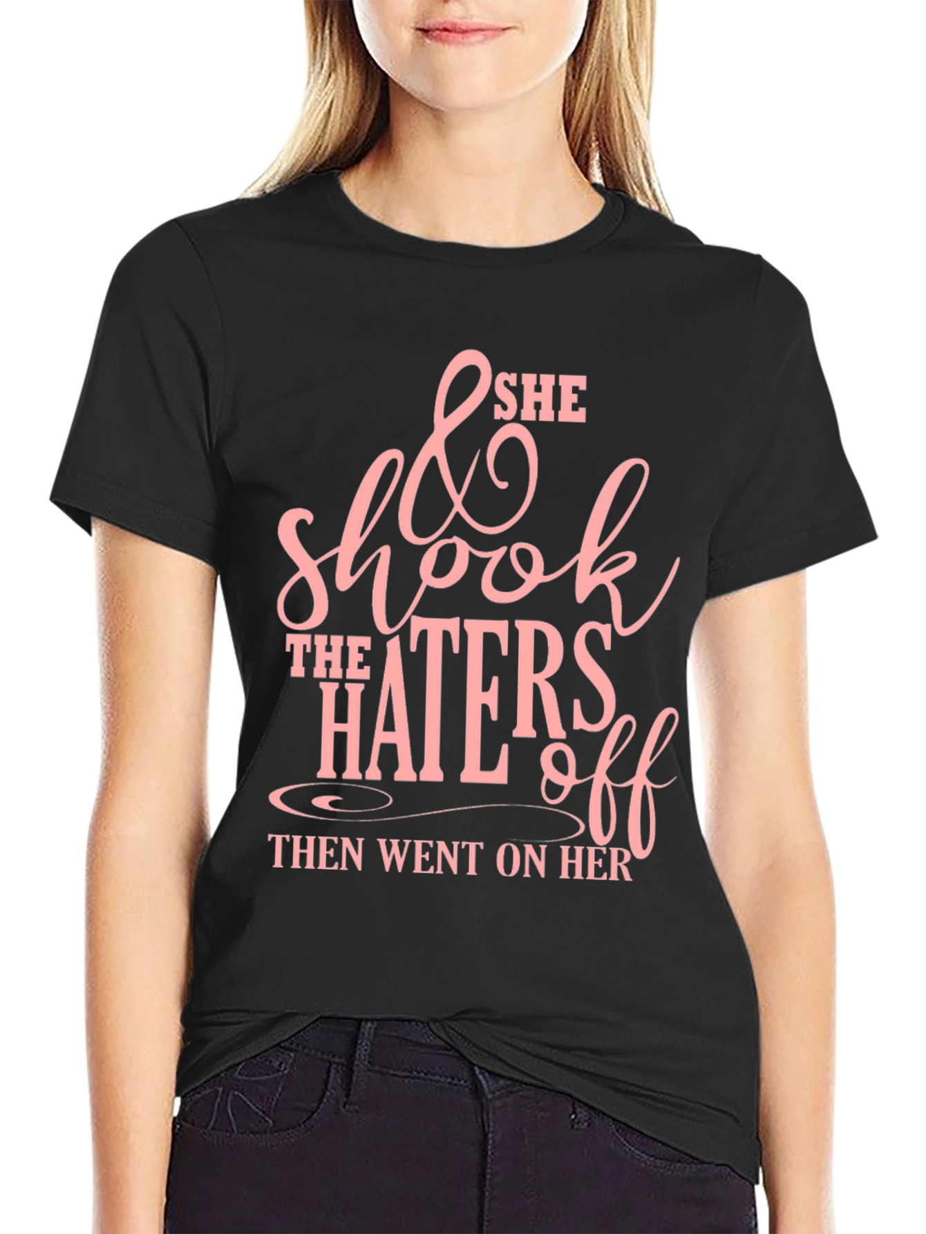She Shook The Haters Off Graphic Tee - Black