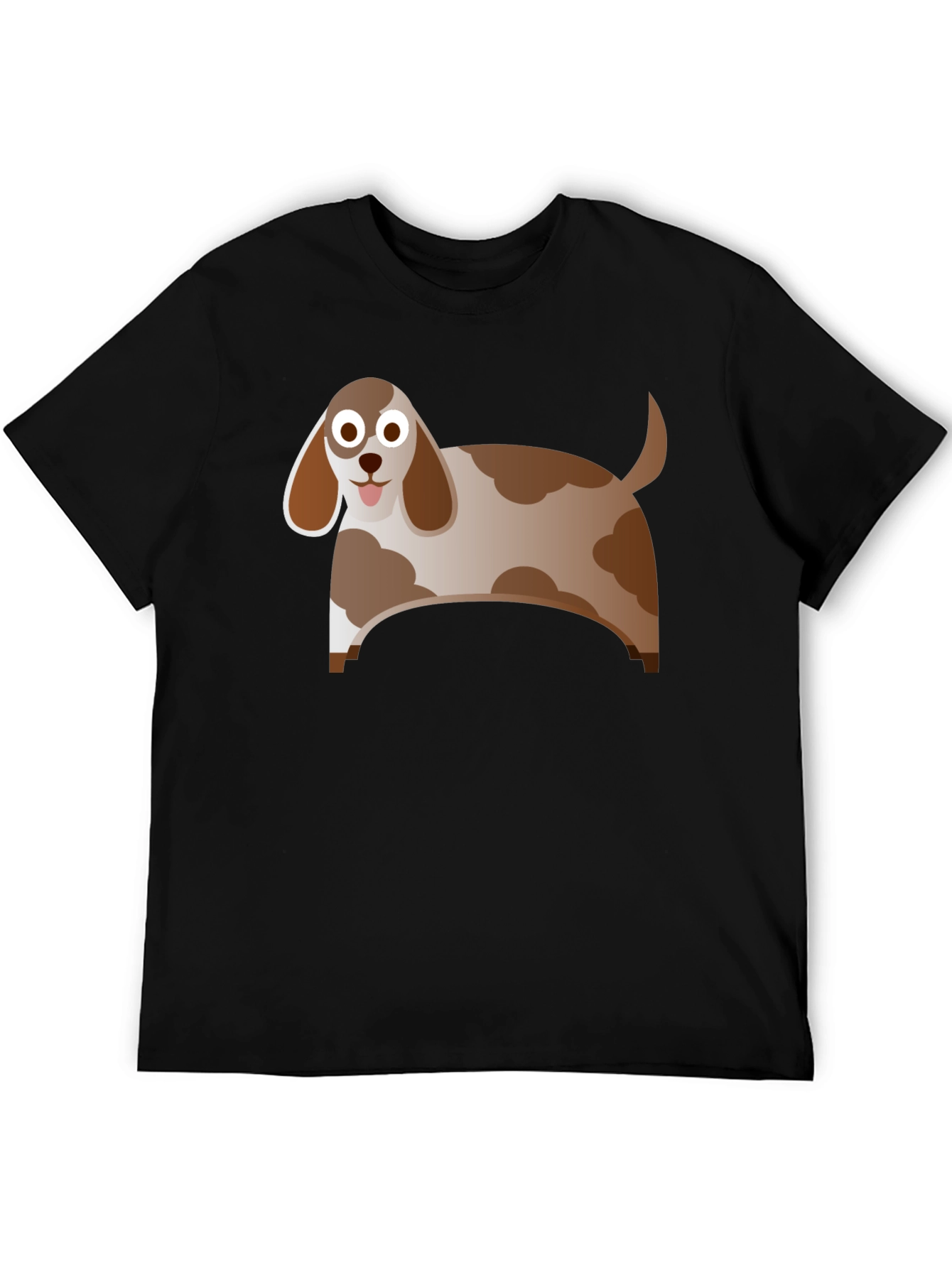 Cartoon Dog Graphic Tee - Black Casual Shirt