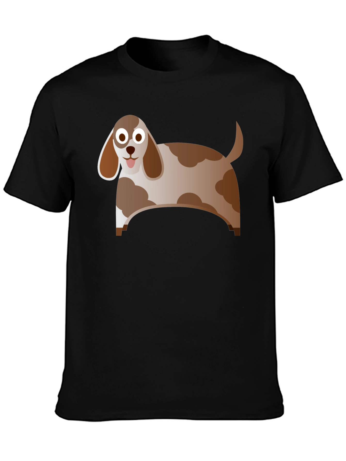 Cartoon Dog Graphic Tee - Black Casual Shirt
