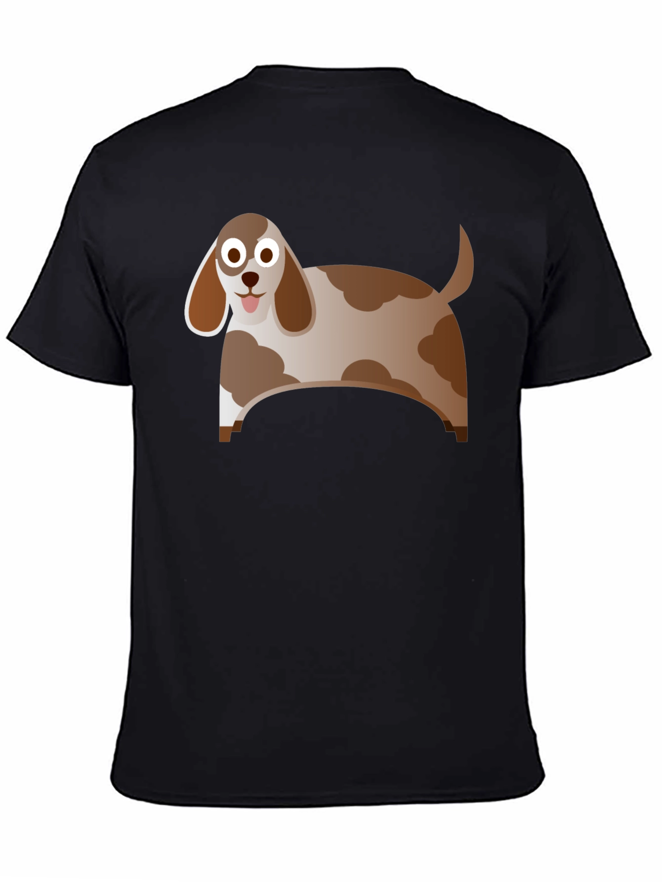 Cartoon Dog Graphic Tee - Black Casual Shirt
