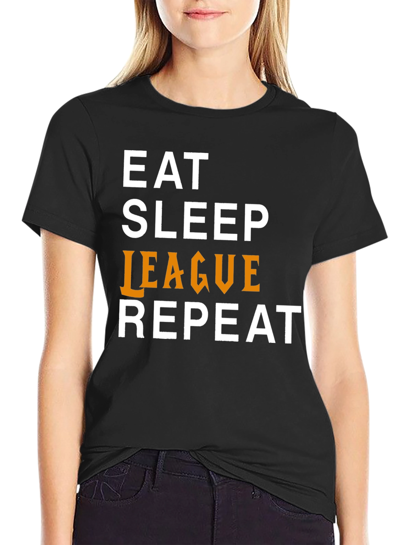 Eat Sleep League Repeat Graphic Tee - Black