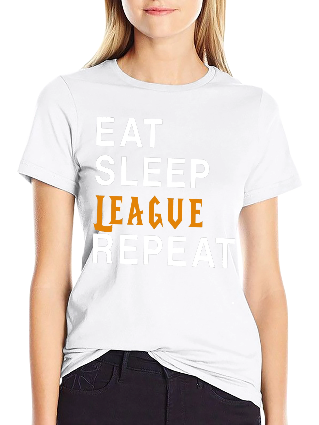 Eat Sleep League Repeat Graphic Tee - Black