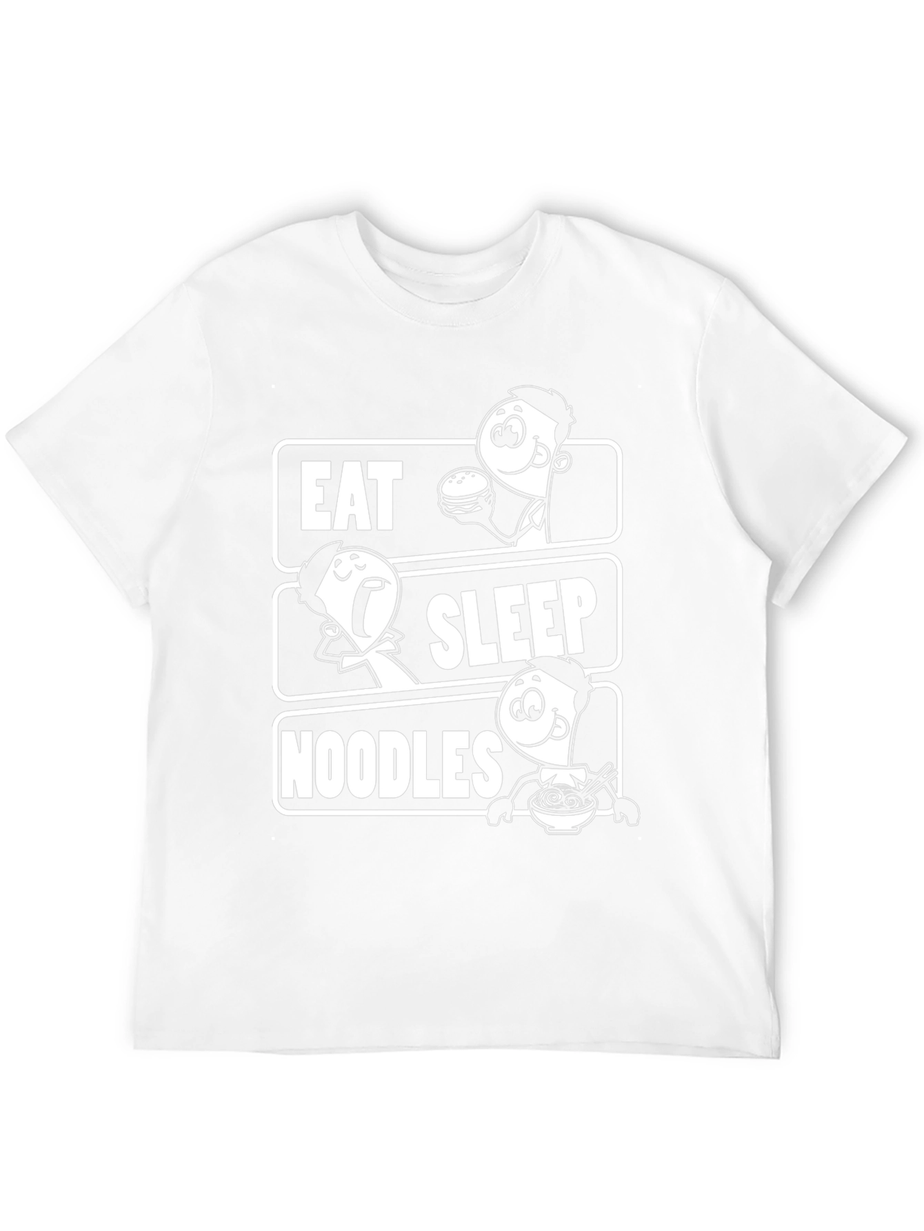 Eat Sleep Noodles Graphic Tee -  Black Unisex T-Shirt