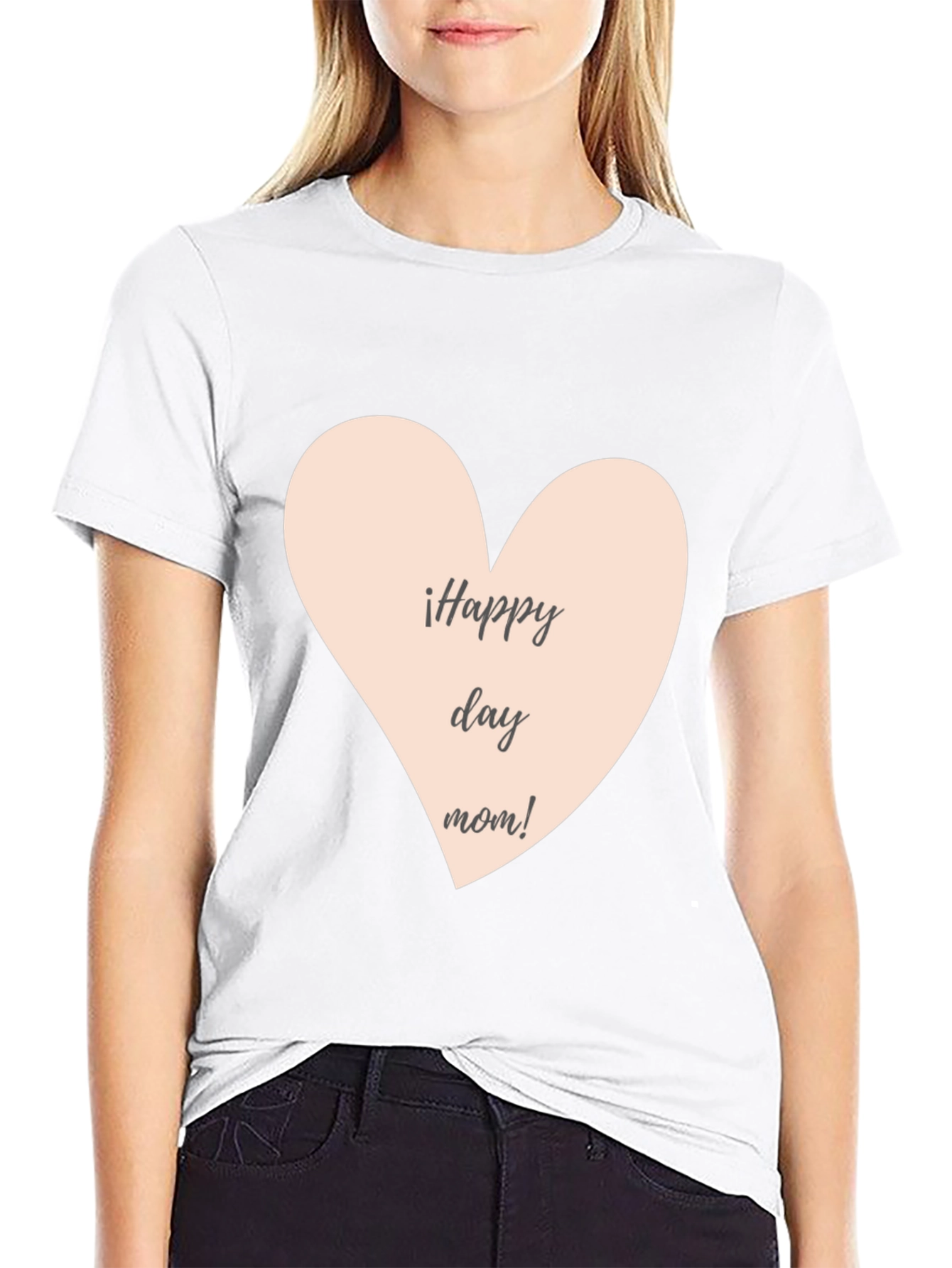Happy Day Mom T-Shirt - Black Crew Neck