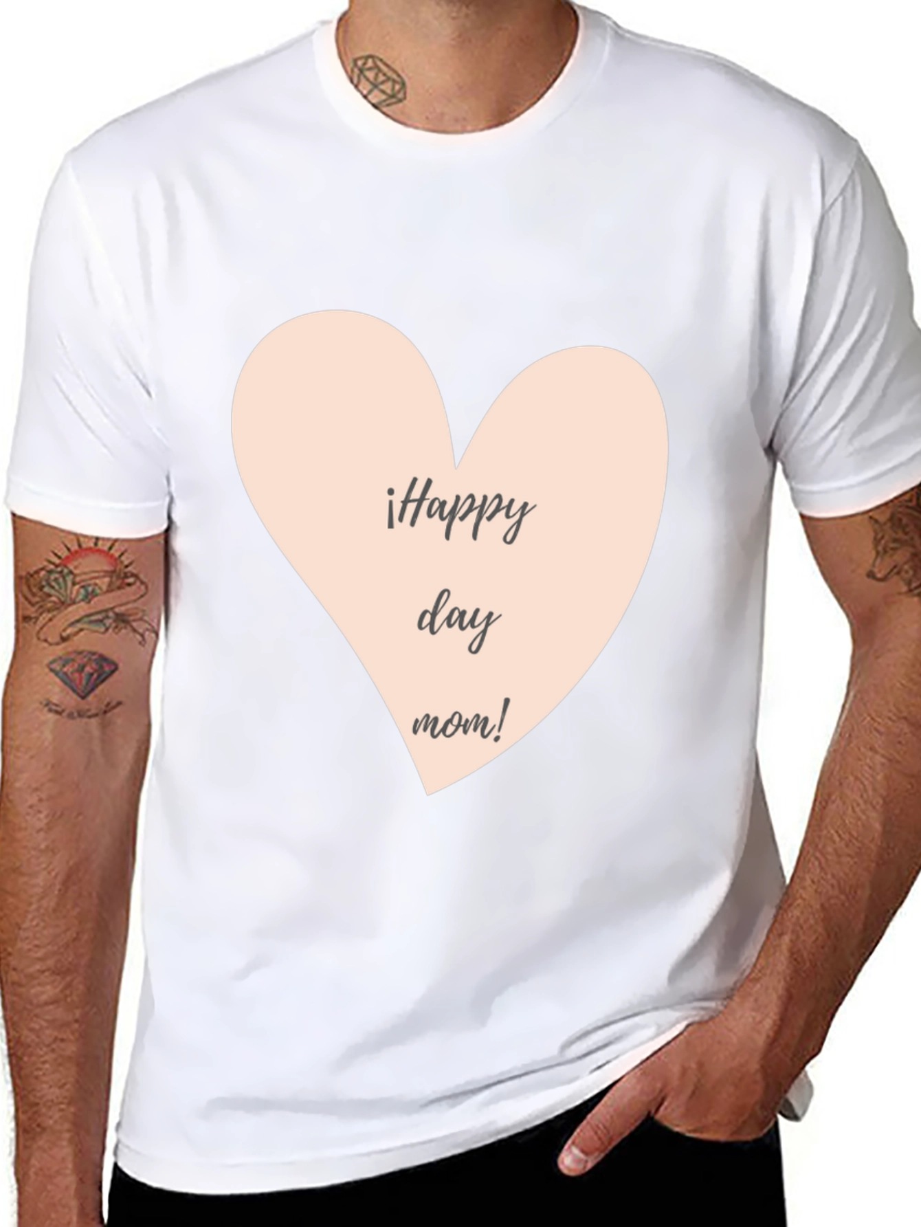 Happy Day Mom T-Shirt - Black Crew Neck