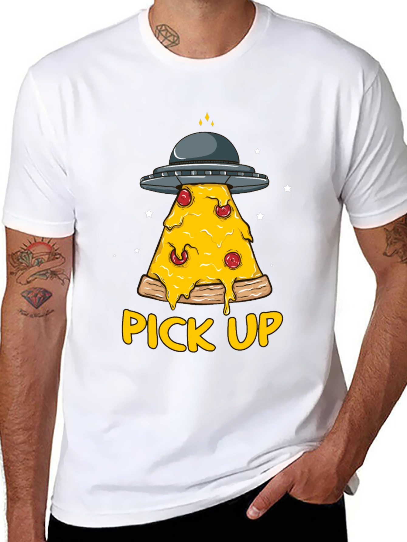 Pizza Pick Up Alien UFO T-Shirt