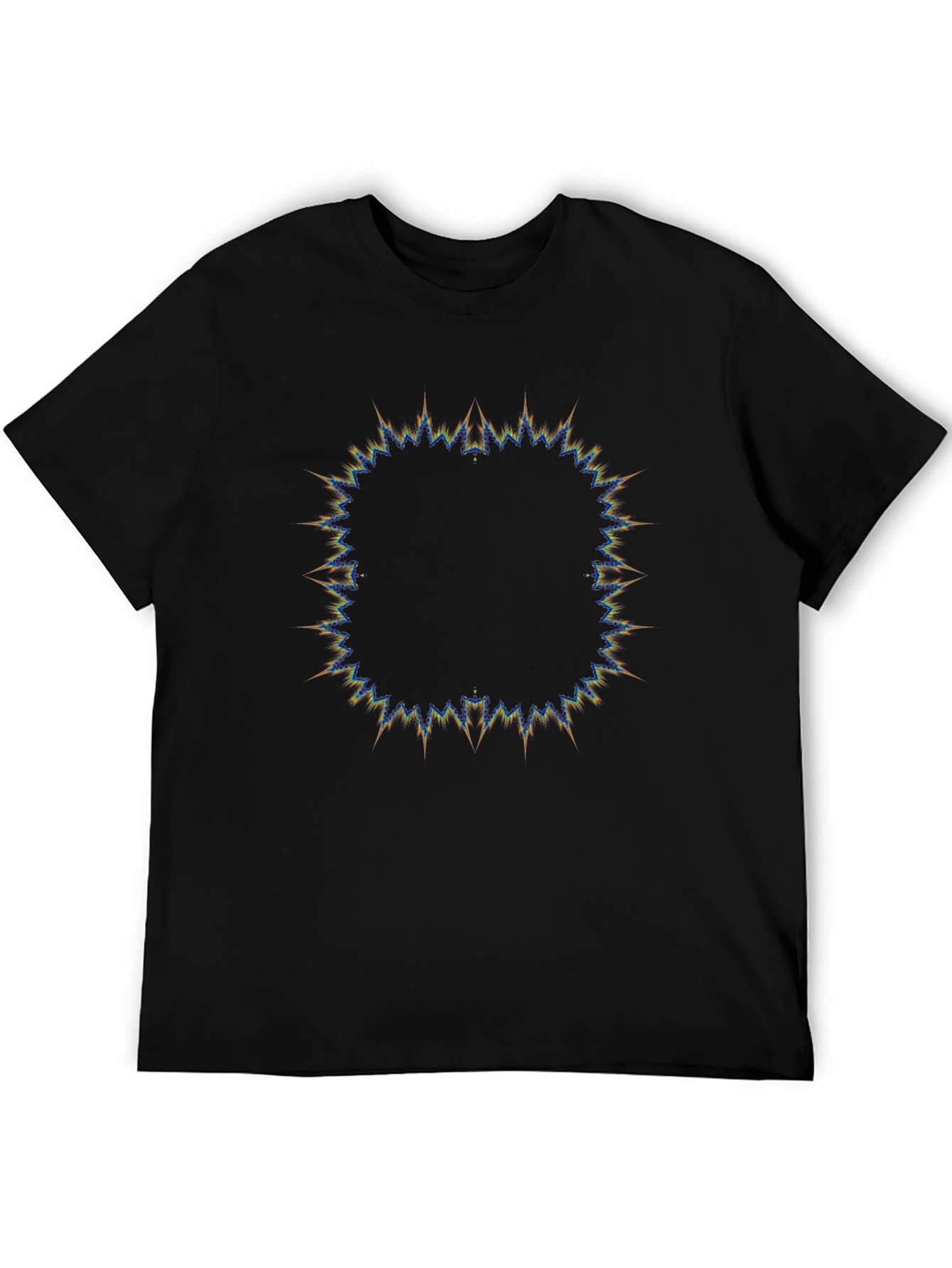 Abstract Sunburst Graphic Black T-Shirt