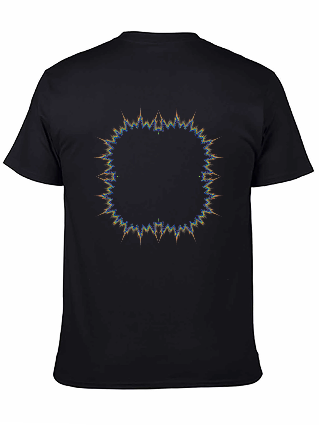Abstract Sunburst Graphic Black T-Shirt
