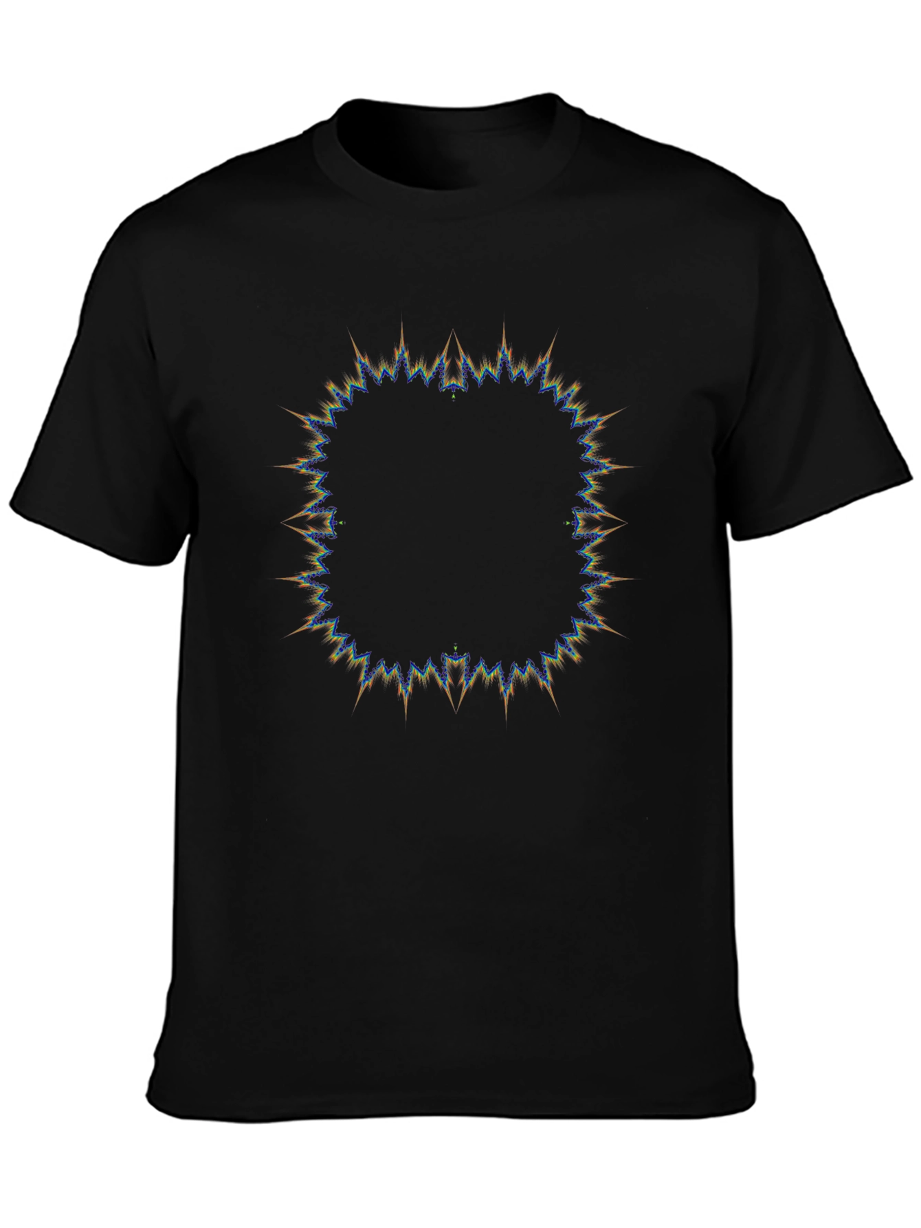 Abstract Sunburst Graphic Black T-Shirt