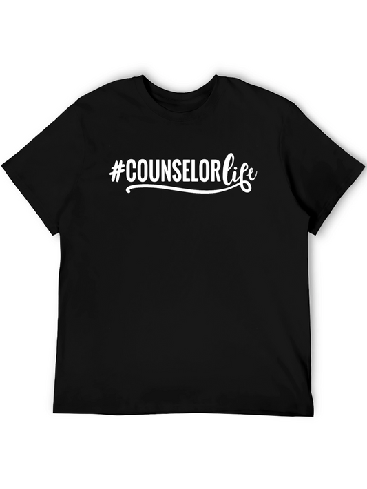 #Counselor Life Graphic Tee - Black Short Sleeve T-Shirt