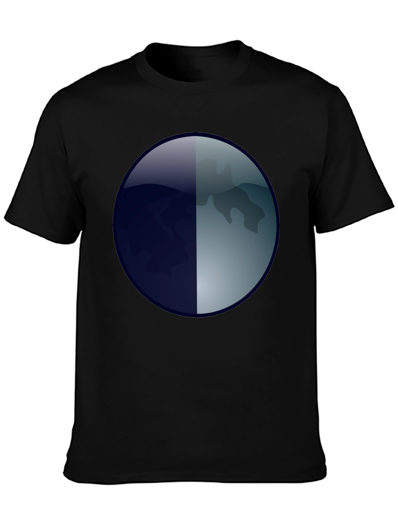 Abstract Moon Graphic T-Shirt - Mens Black Tee